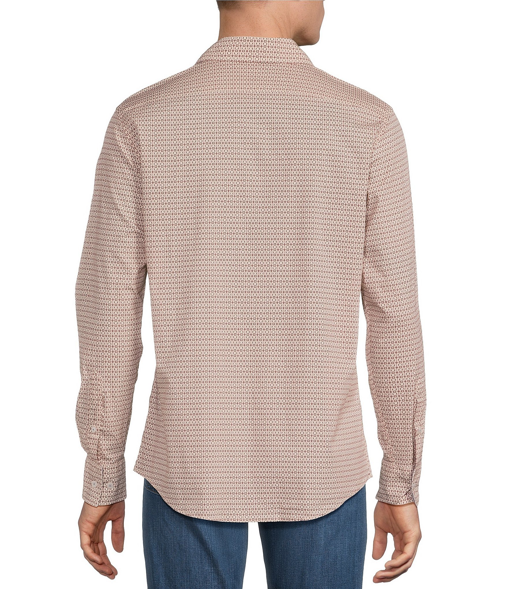 Cremieux Jeans Denim Textile Print Long Sleeve Woven Shirt