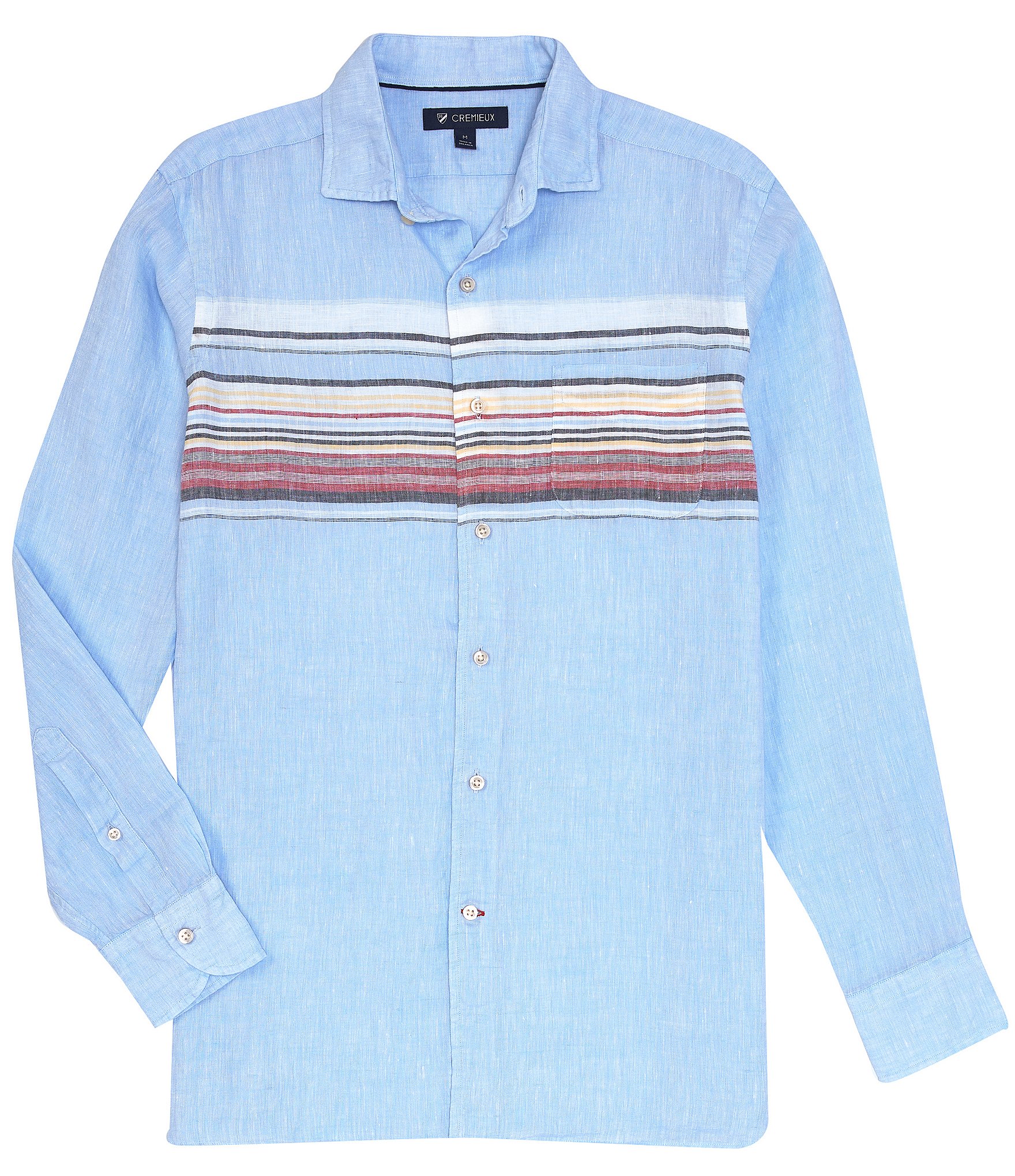 Cremieux Linen Multi Chest Stripe Long-Sleeve Woven Shirt | Dillard's