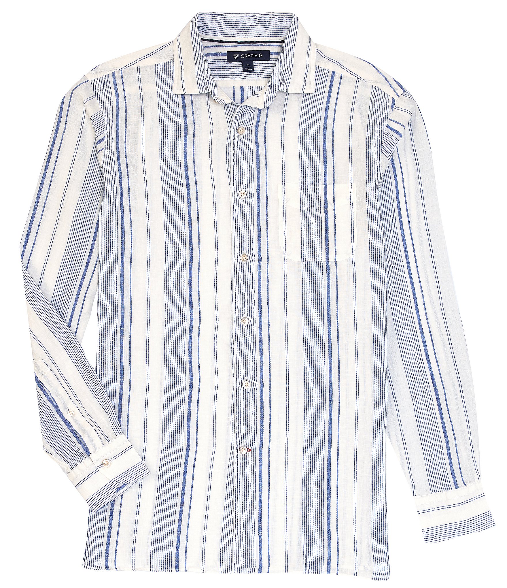 Cremieux Linen Vertical Stripe Long-Sleeve Woven Shirt | Dillard's