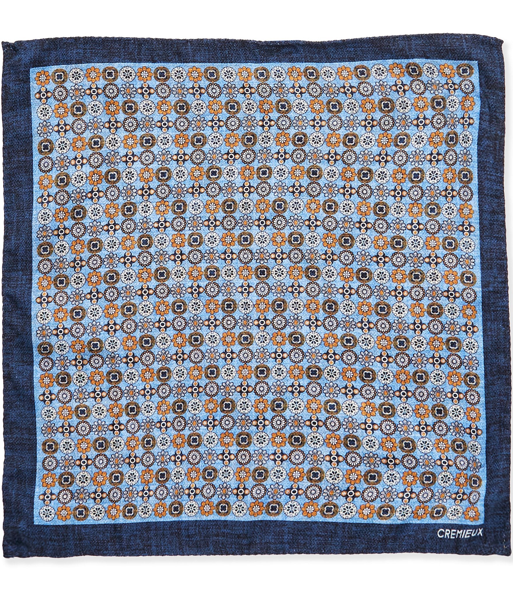 Cremieux Medallion Print 12#double; Square Silk Pocket