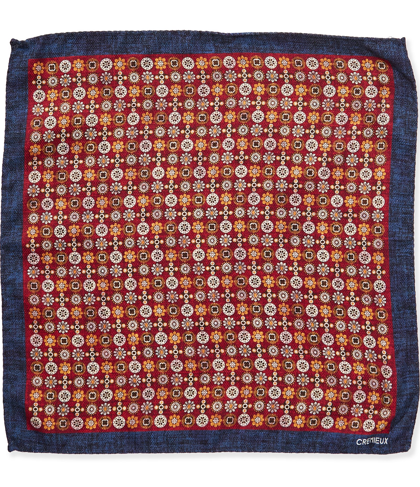 Cremieux Medallion Print 12#double; Square Silk Pocket