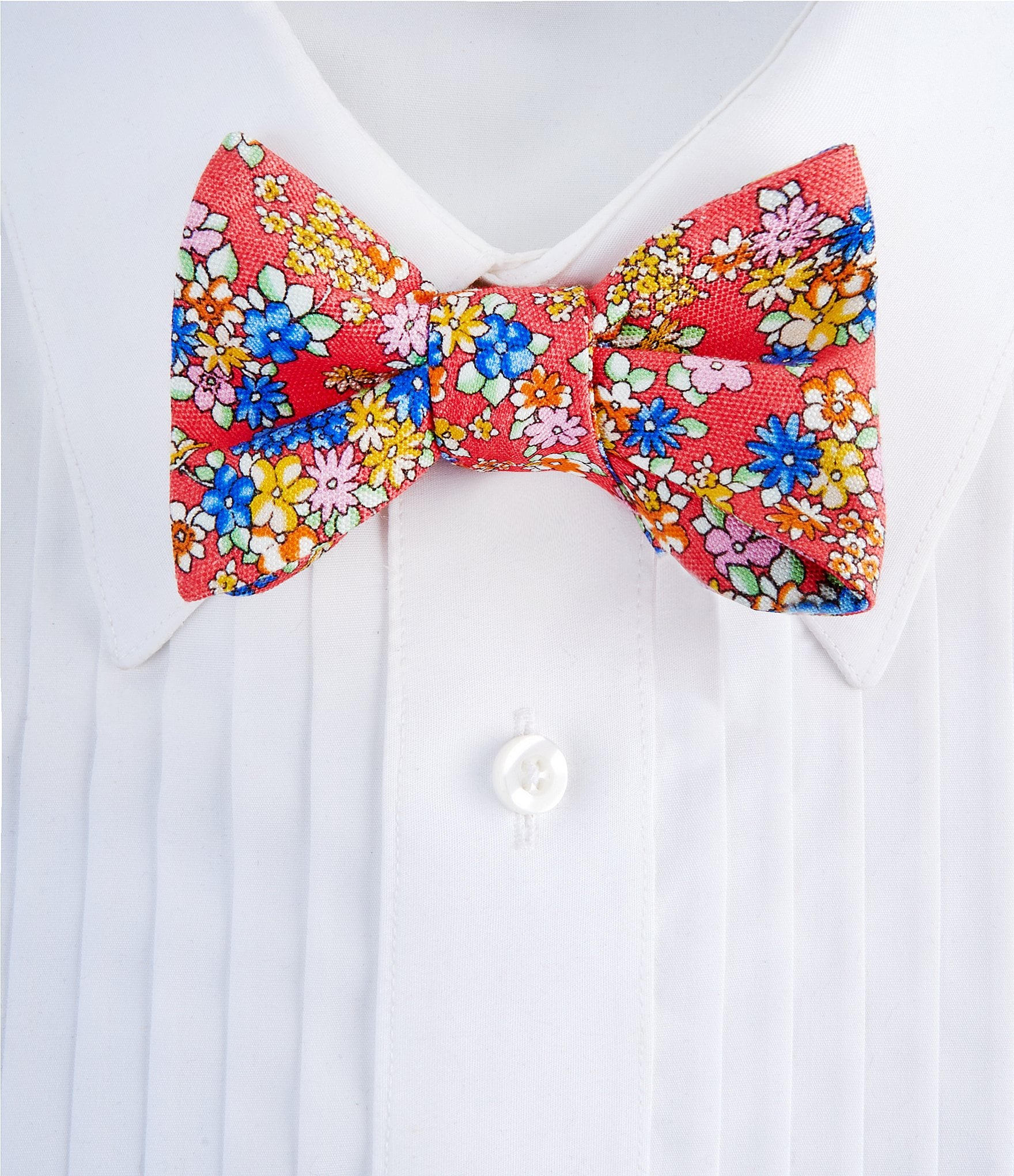 Cremieux Mini Flower Print Woven Silk Blend Bow Tie