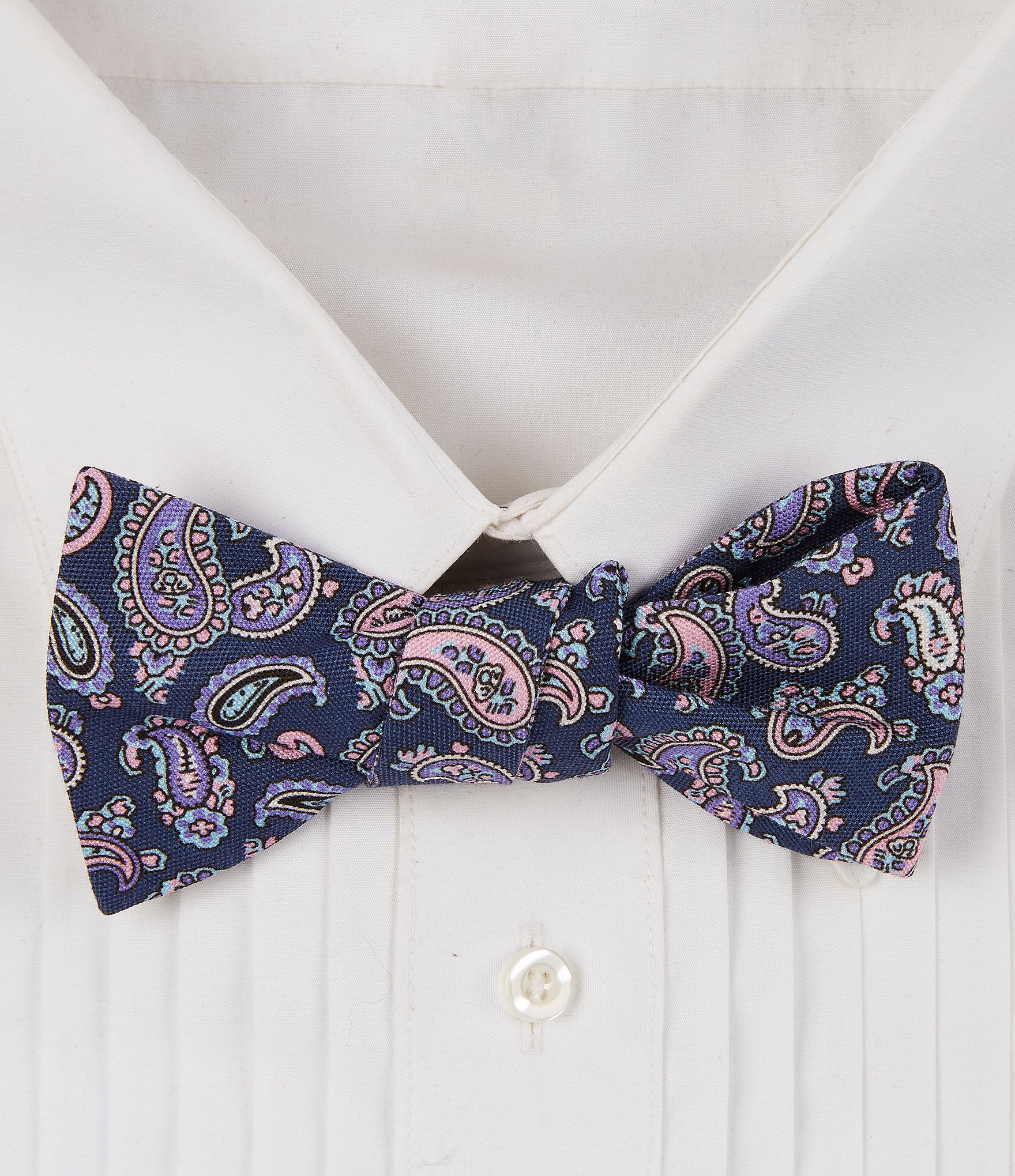 Cremieux Mini Paisley Pine Woven Silk Blend Bow Tie