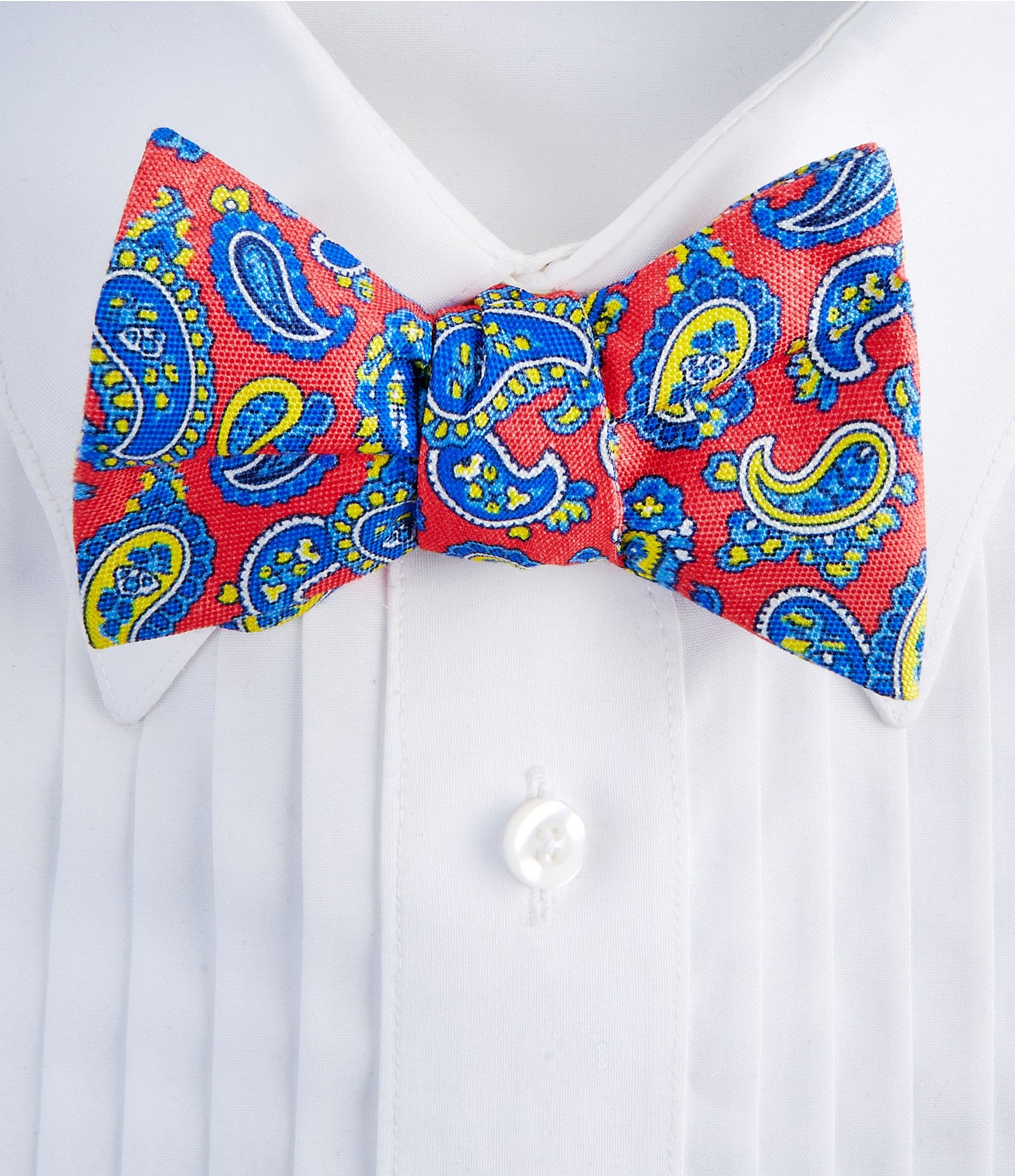 Cremieux Mini Paisley Pine Woven Silk Blend Bow Tie