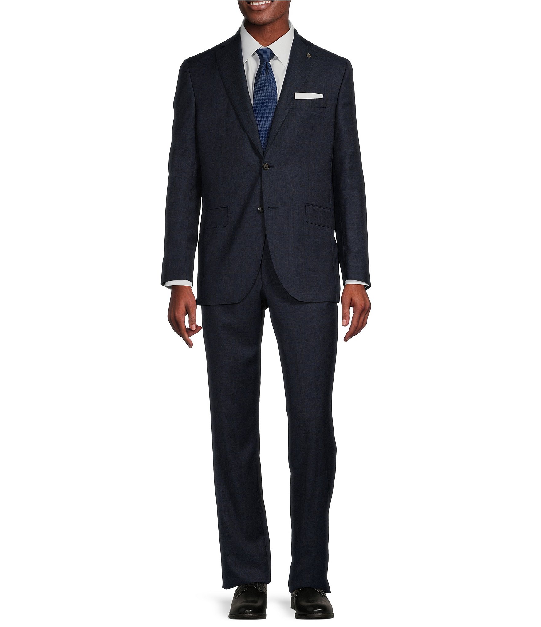 Cremieux Modern Fit Flat Front Tonal Plaid 2-Piece Suit