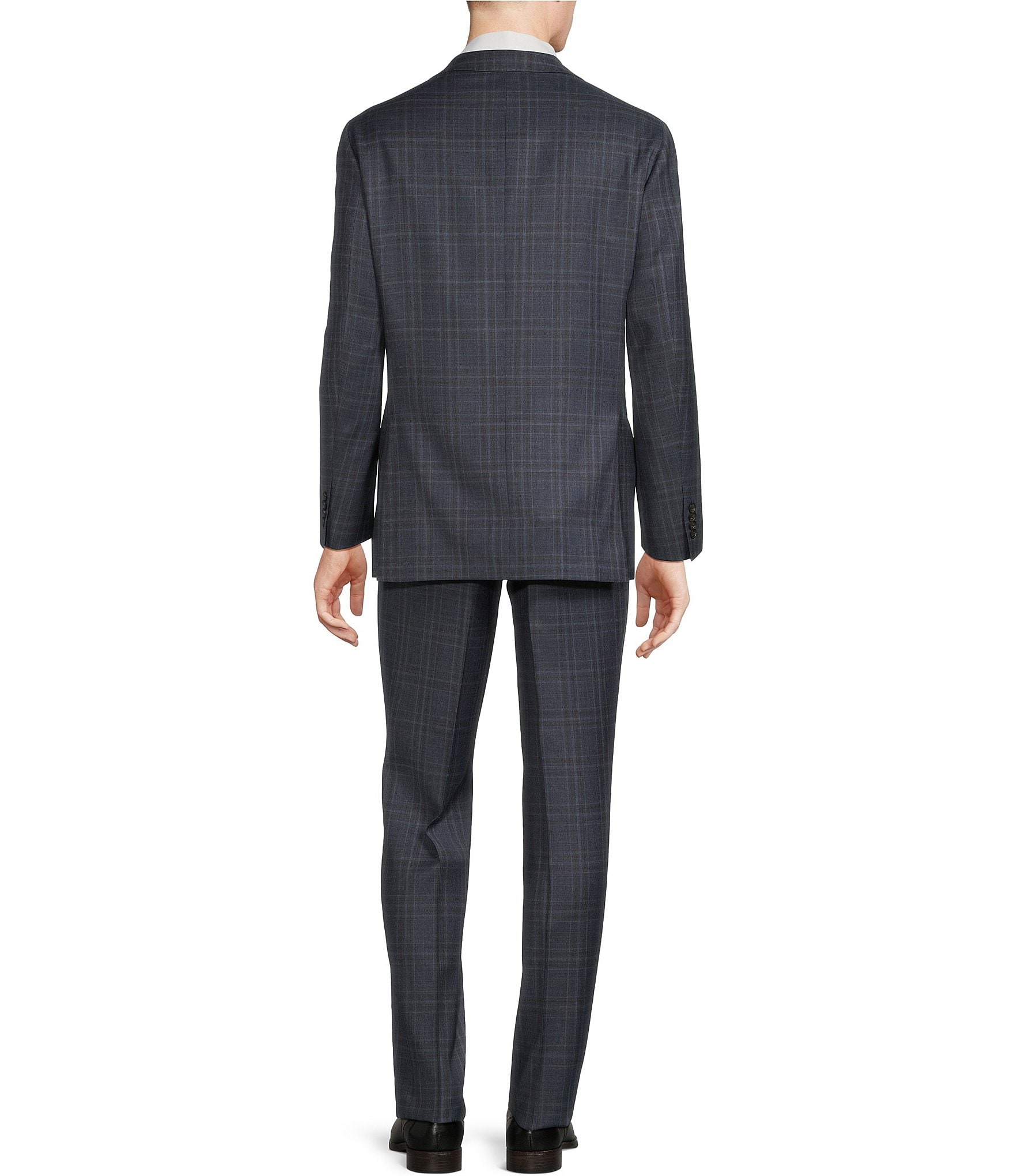 Cremieux Modern Fit Flat Front Tonal Plaid 2-Piece Suit