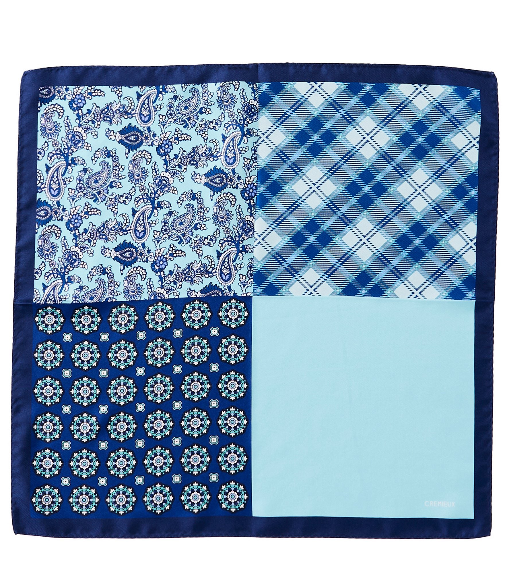 Cremieux Pined Medallion Woven Silk Pocket Square