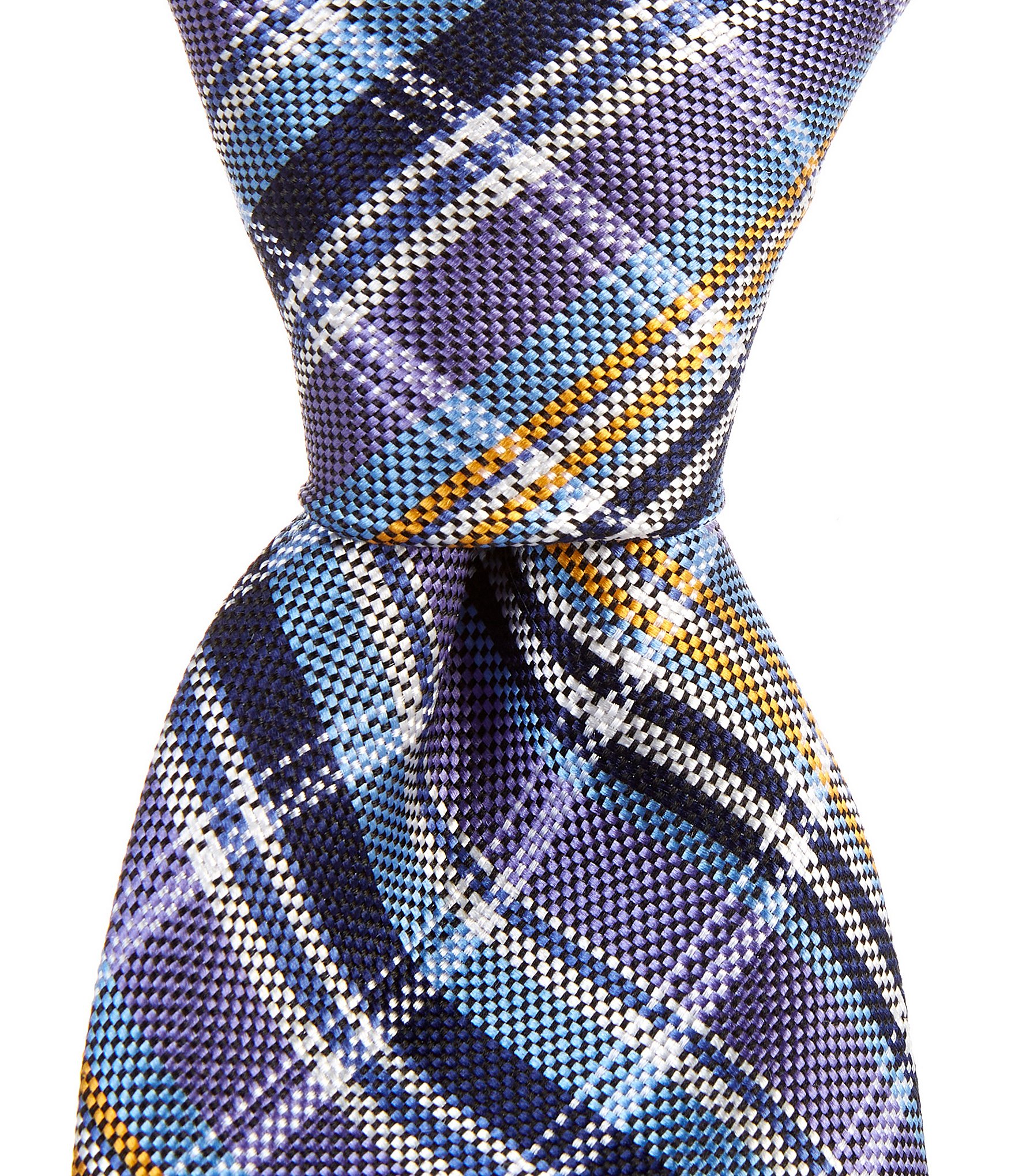 Cremieux Plaid 3 1/4#double; Woven Silk Tie