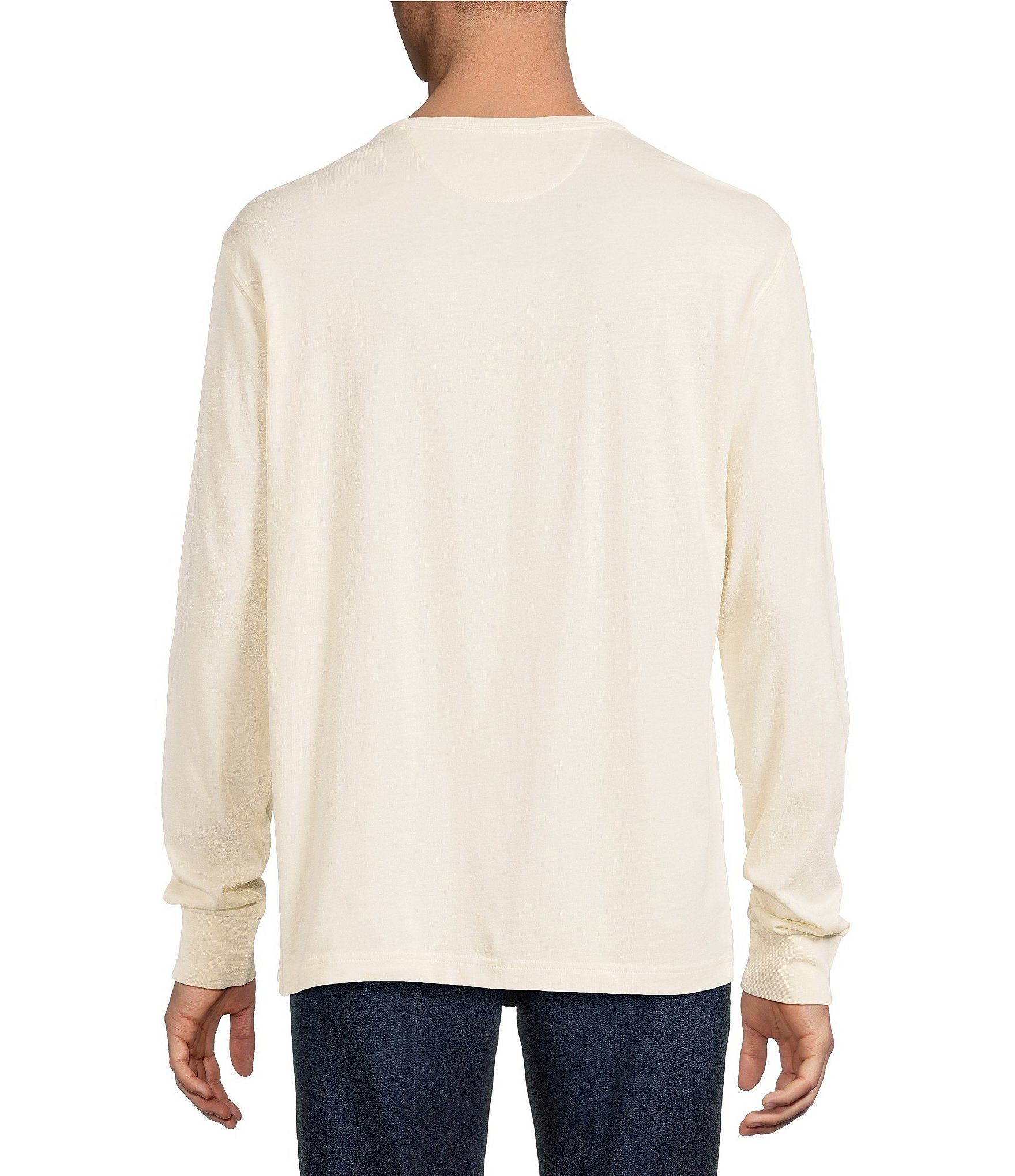 Cremieux Premium Denim Solid Long Sleeve Henley Shirt