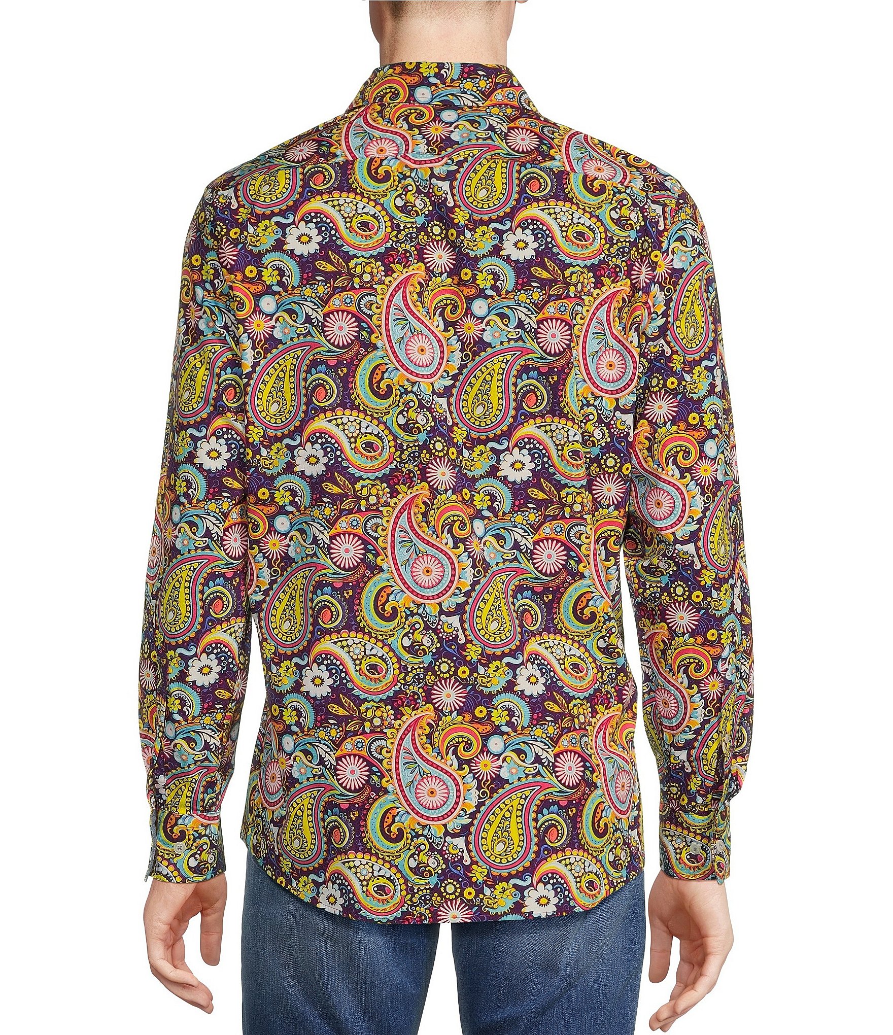 Cremieux Premium Stretch Paisley Long Sleeve Woven Shirt