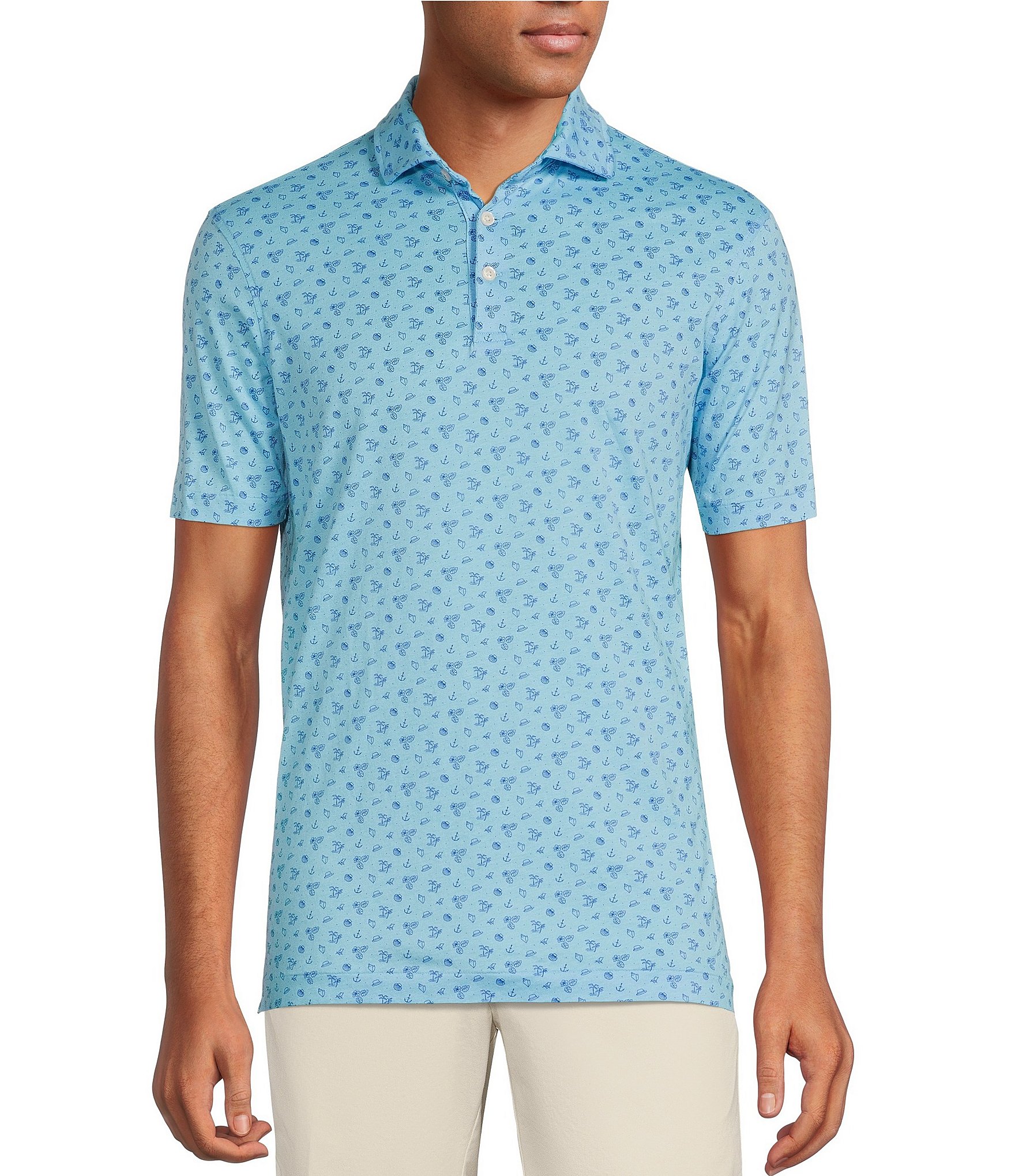 Cremieux Blue Label St. Barts Collection Print Short-Sleeve Polo Shirt ...