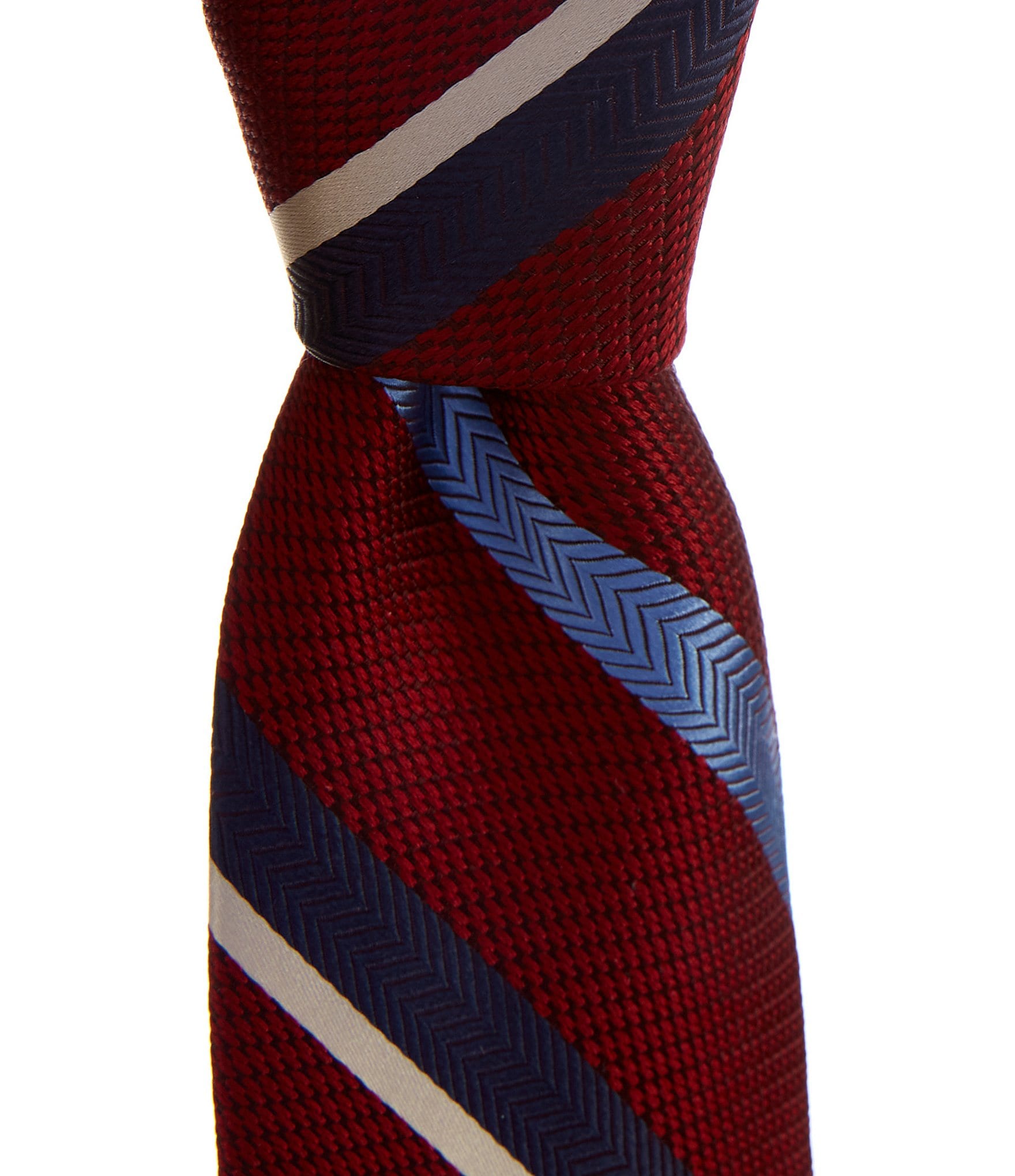 Cremieux River Stripe 3 3/8#double; Woven Silk Tie