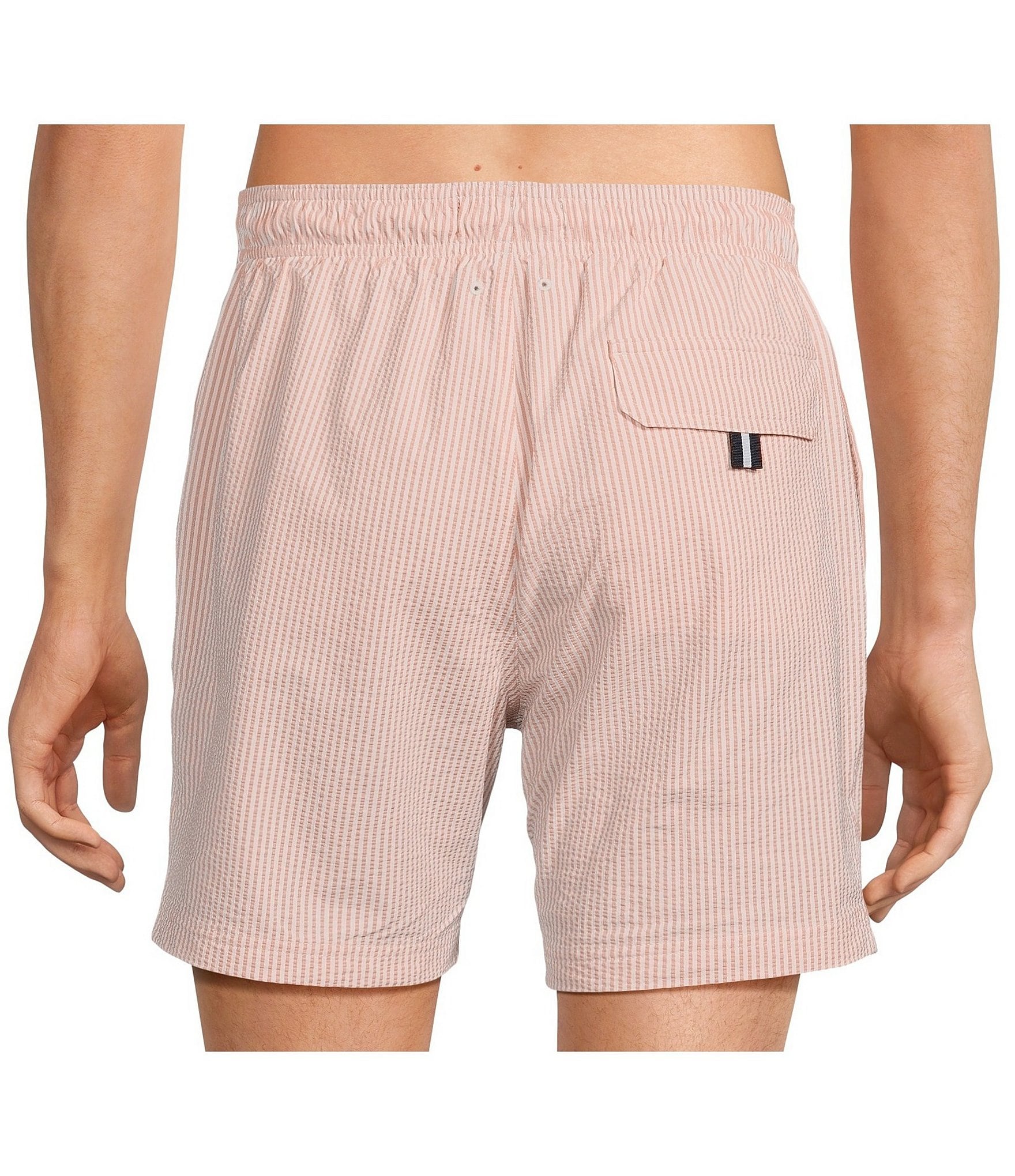 Cremieux Seersucker 6#double; Inseam Swim Trunk