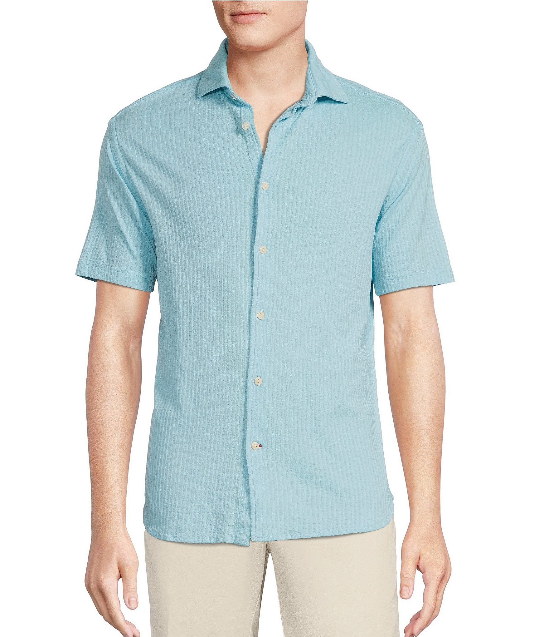 Cremieux Blue Label Seersucker Short Sleeve Coatfront Shirt | Dillard's