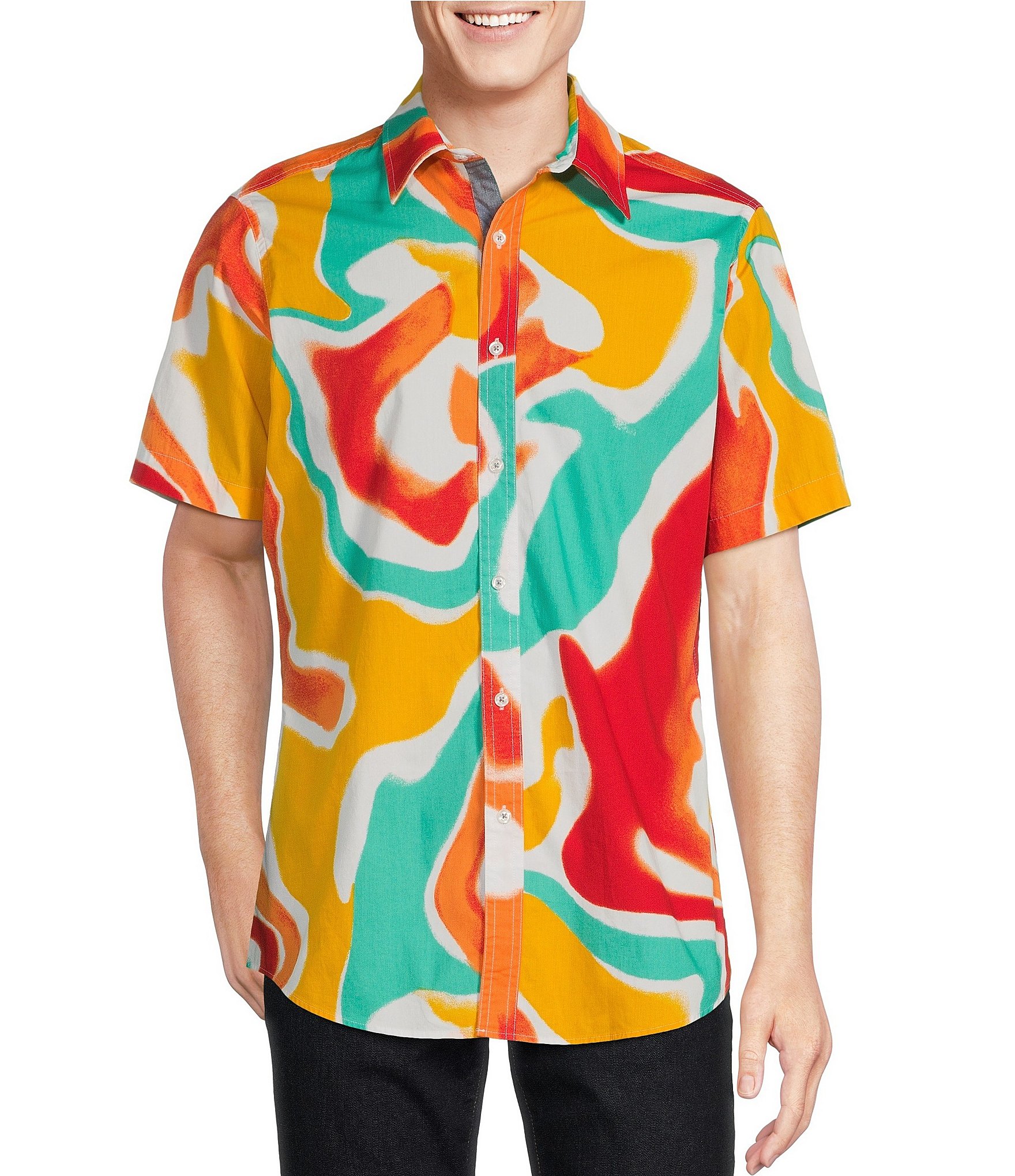 Cremieux Short Sleeve Multi Print Shirt | Dillard's