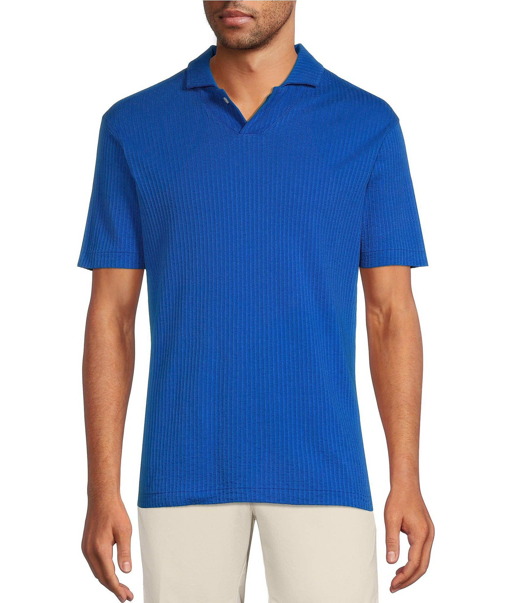 Cremieux St. Barts Collection Solid Seersucker Short-Sleeve Polo Shirt ...