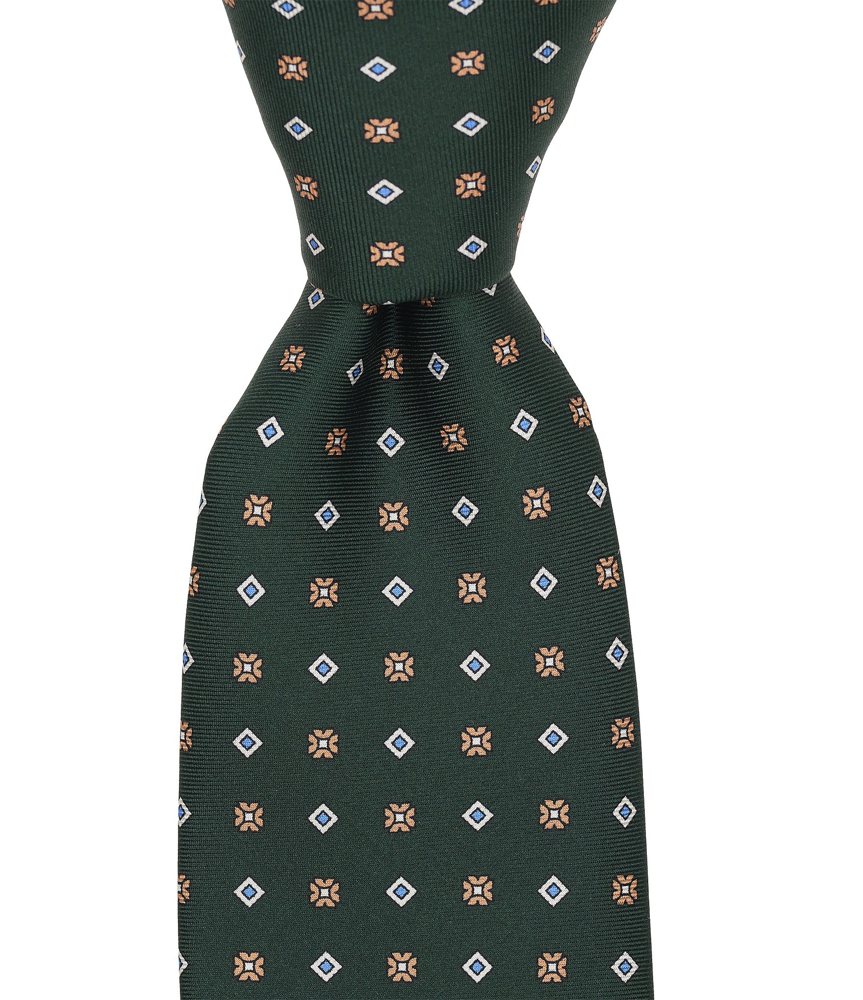 Cremieux Square Floral Medallion Traditional Silk Tie