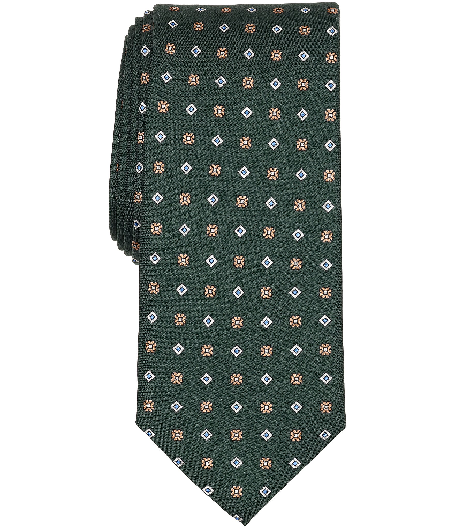 Cremieux Square Floral Medallion Traditional Silk Tie