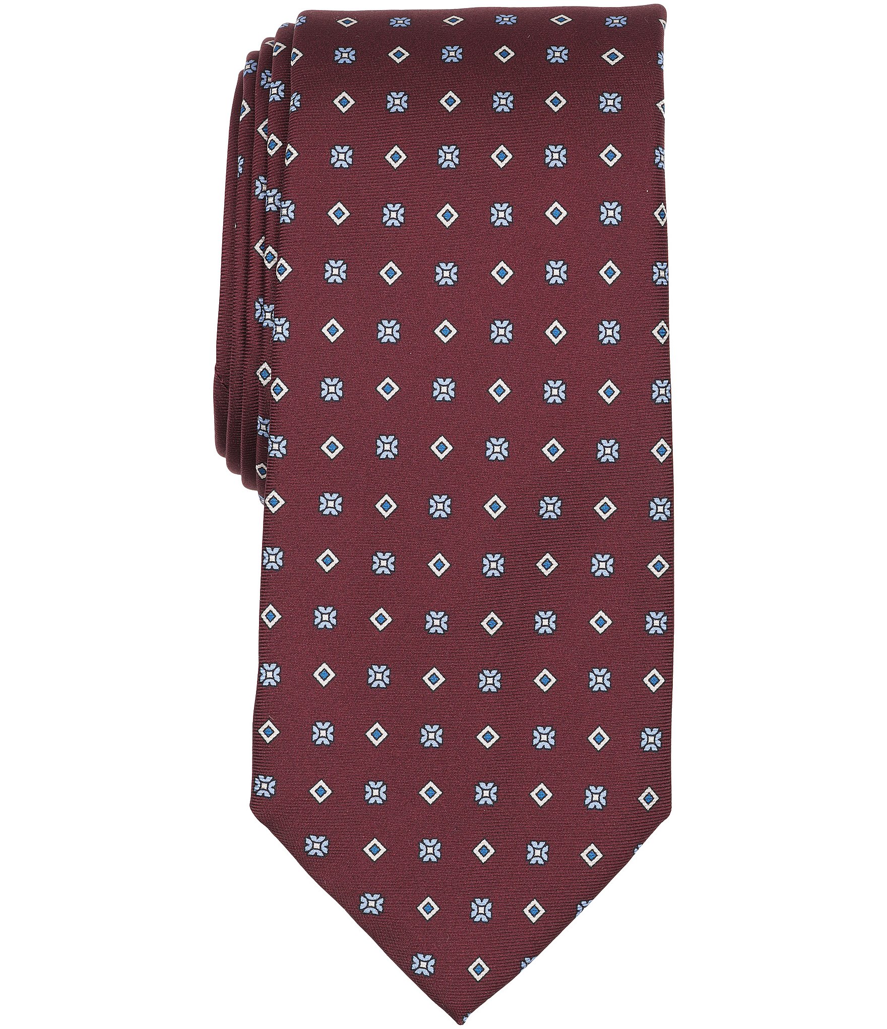 Cremieux Square Floral Medallion Traditional Silk Tie