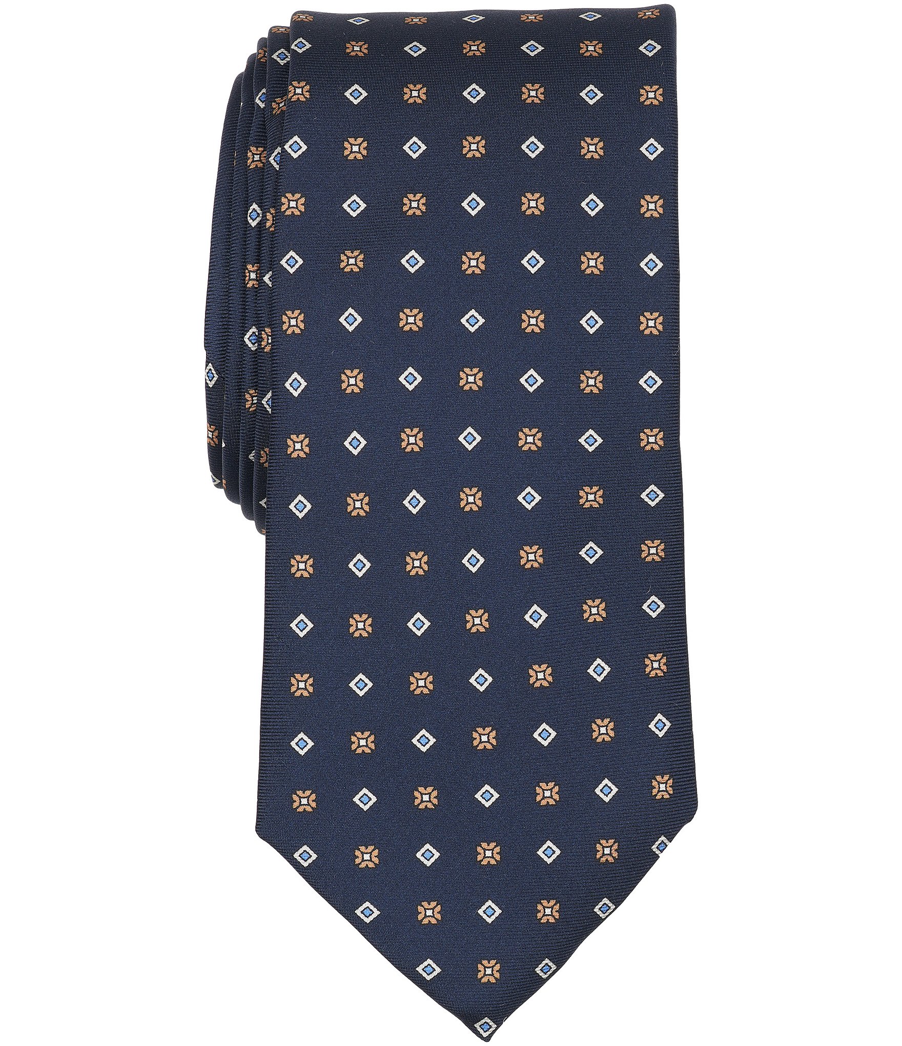Cremieux Square Floral Medallion Traditional Silk Tie