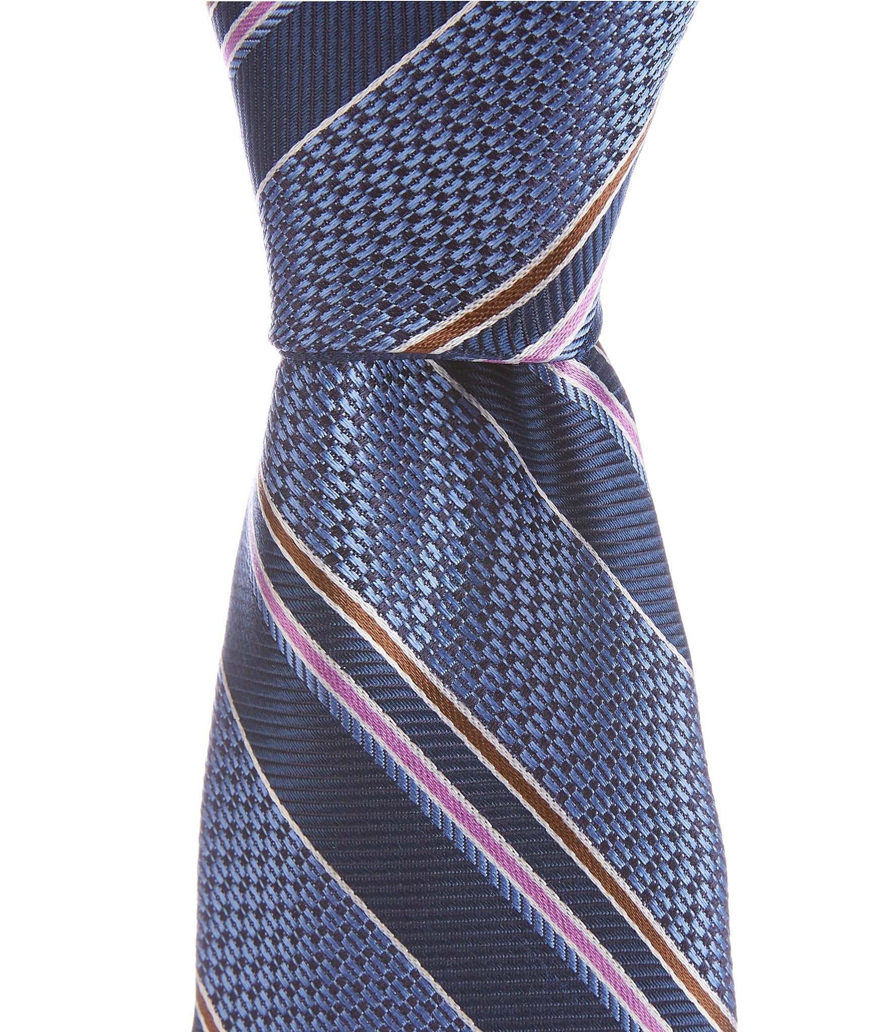 Cremieux State Striped 3 3/8#double; Silk Tie