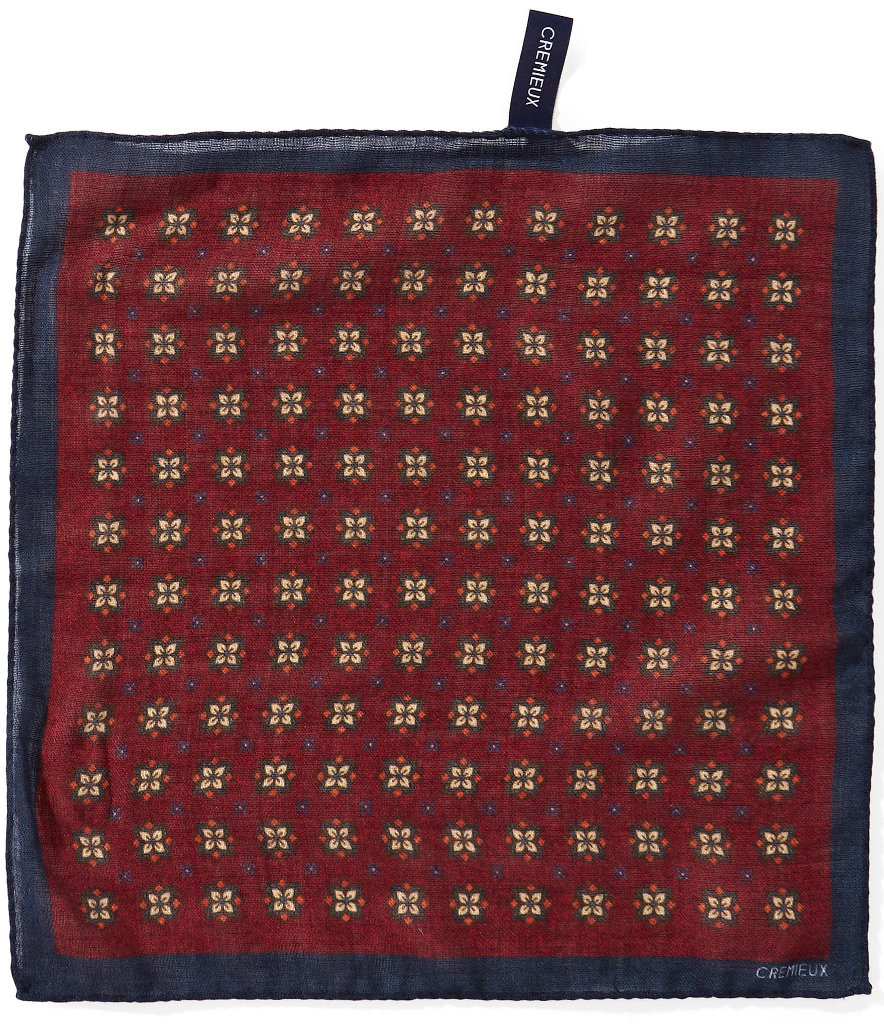 Cremieux Tailored Neat Pattern 12#double; Silk Pocket Square