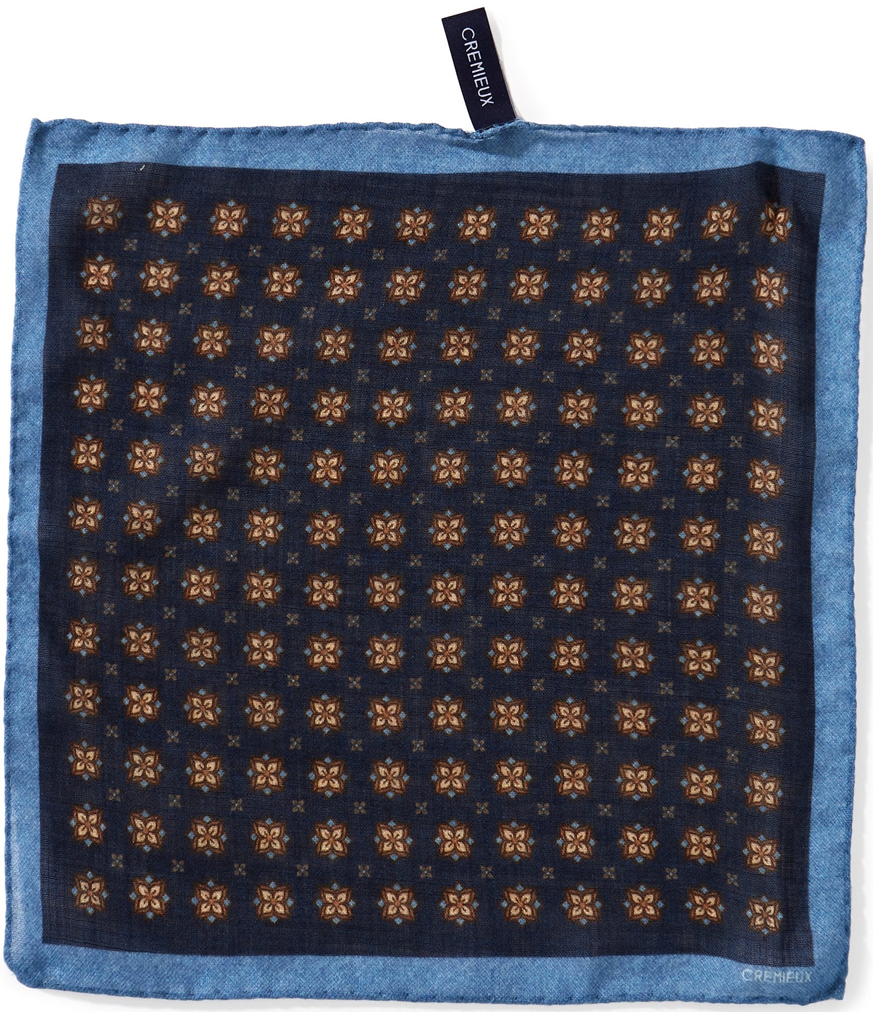 Cremieux Tailored Neat Pattern 12#double; Silk Pocket Square