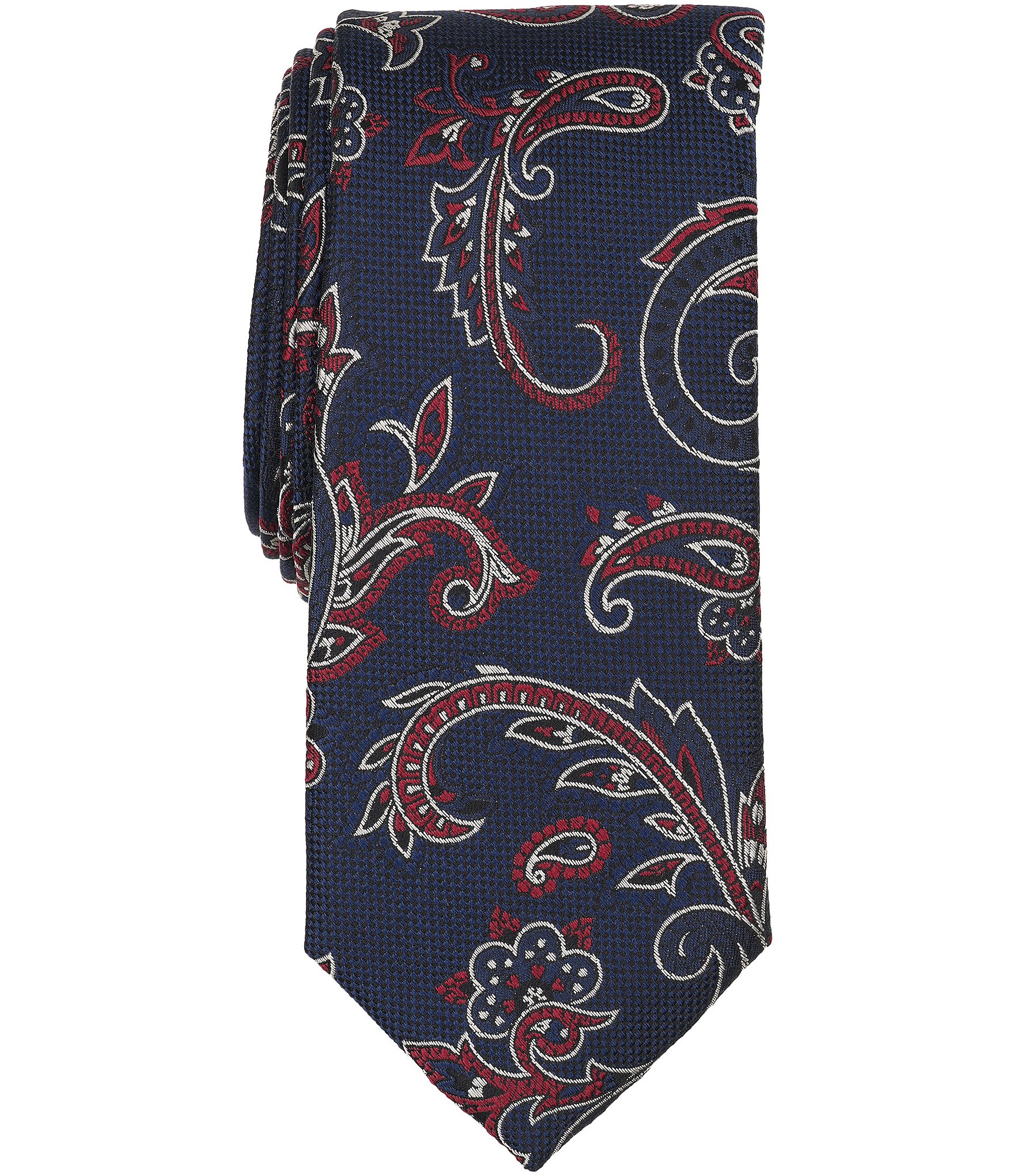 Cremieux Textured Paisley Print Traditional Silk Tie