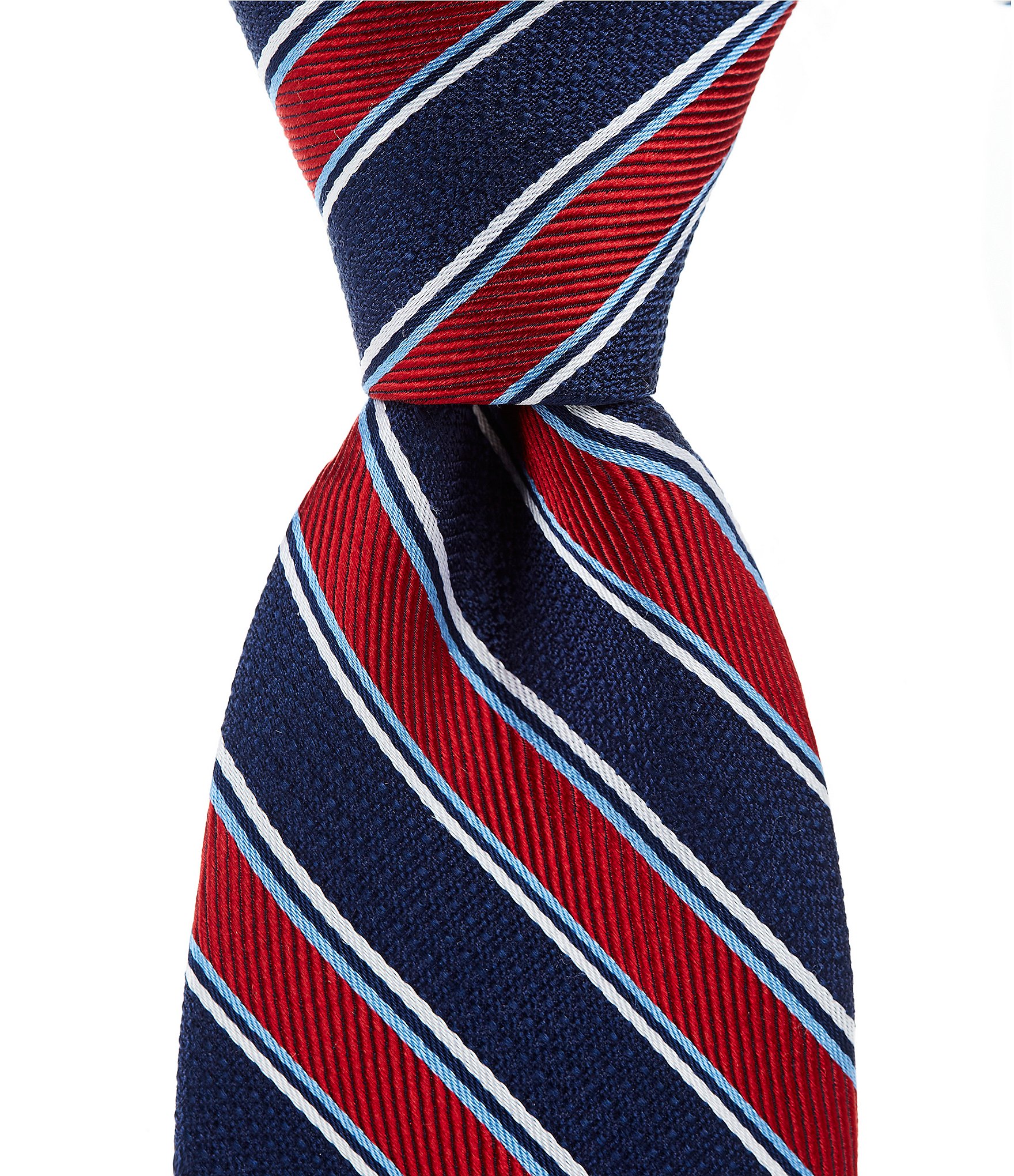 Cremieux Traditional Stripe 3 1/8#double; Woven Silk Tie