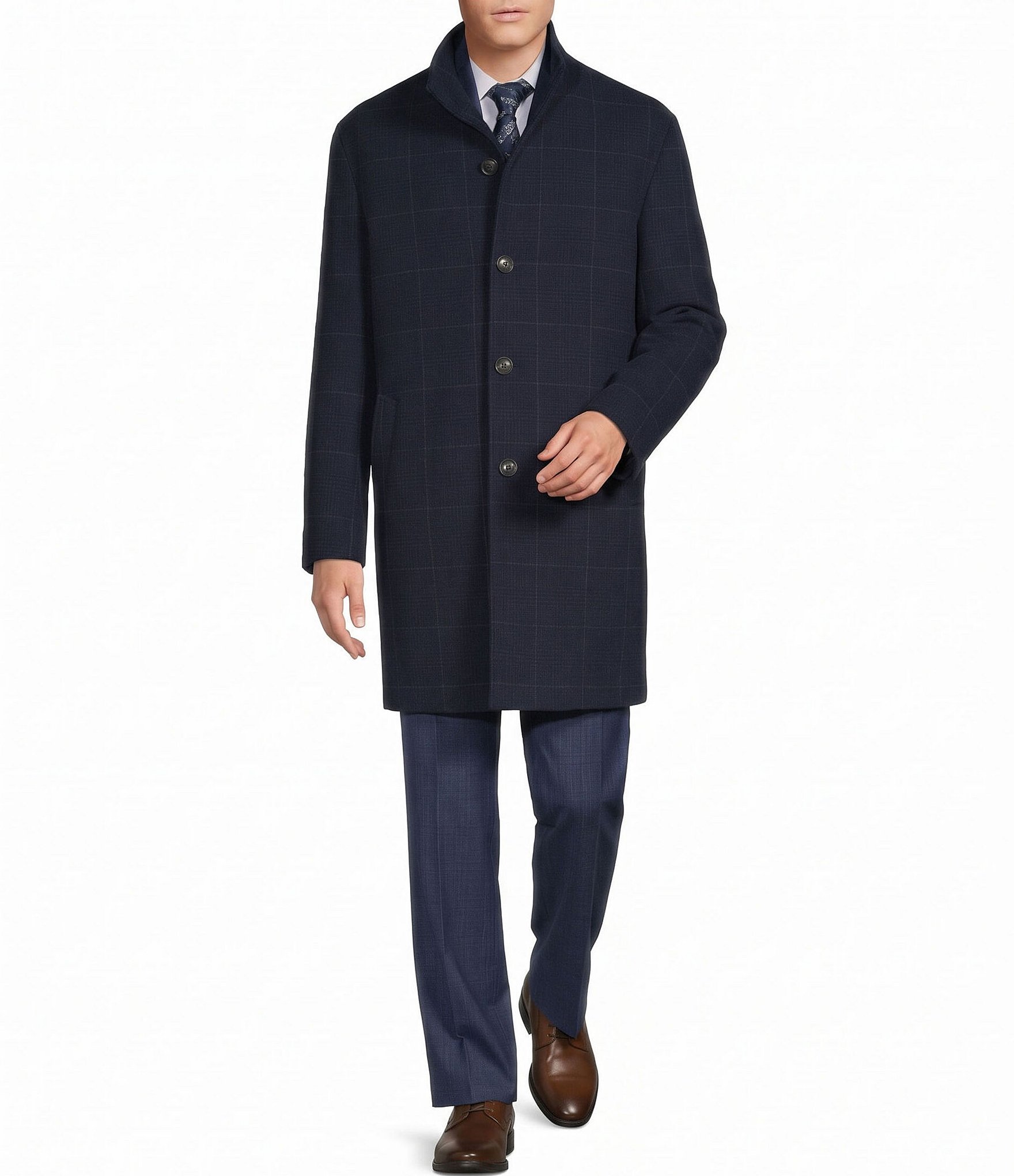 Cremieux Wilson Classic Fit Plaid Topcoat
