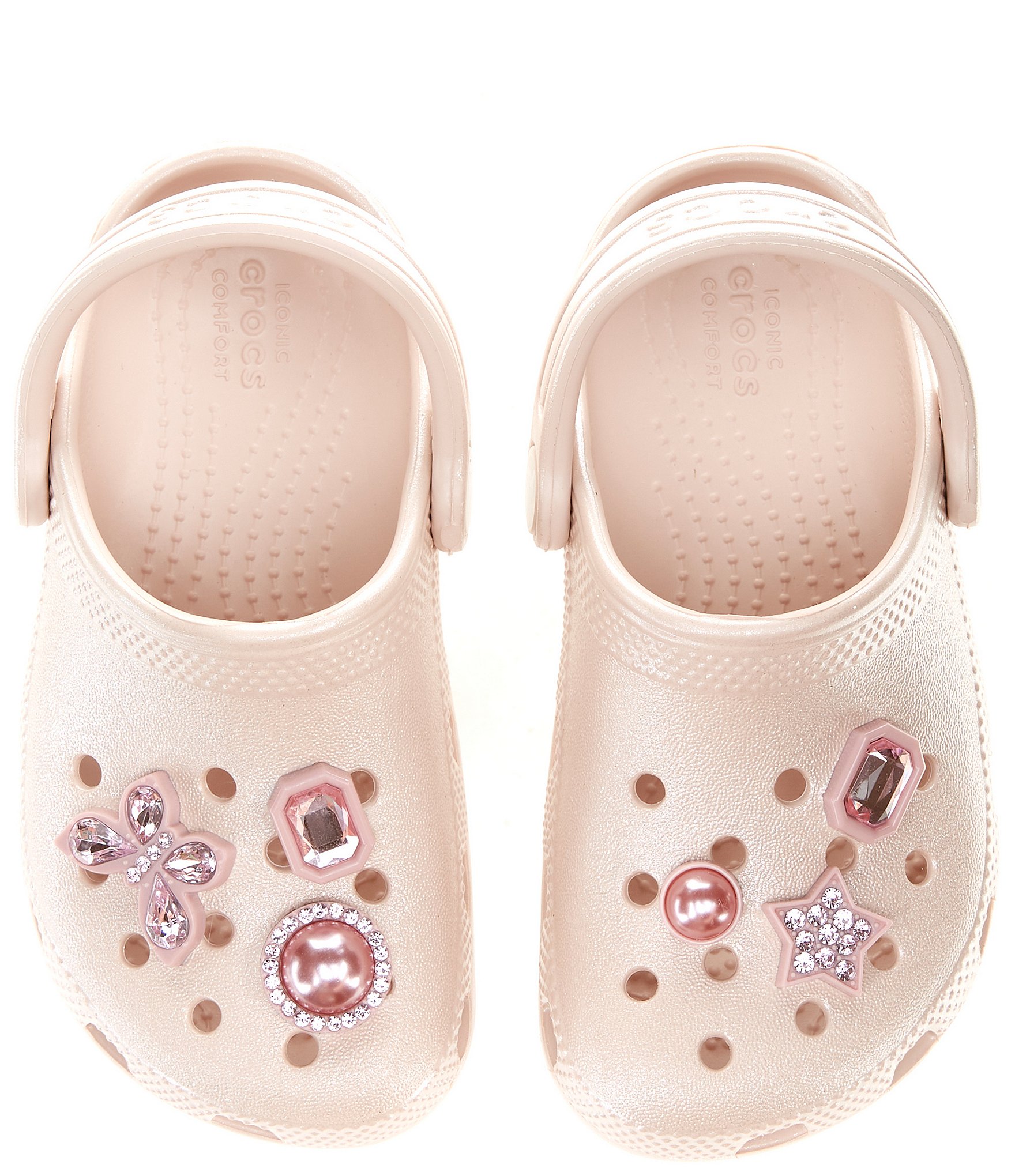 Crocs Girls' Classic Shimmer Gem Ornamented Clogs (Infant)