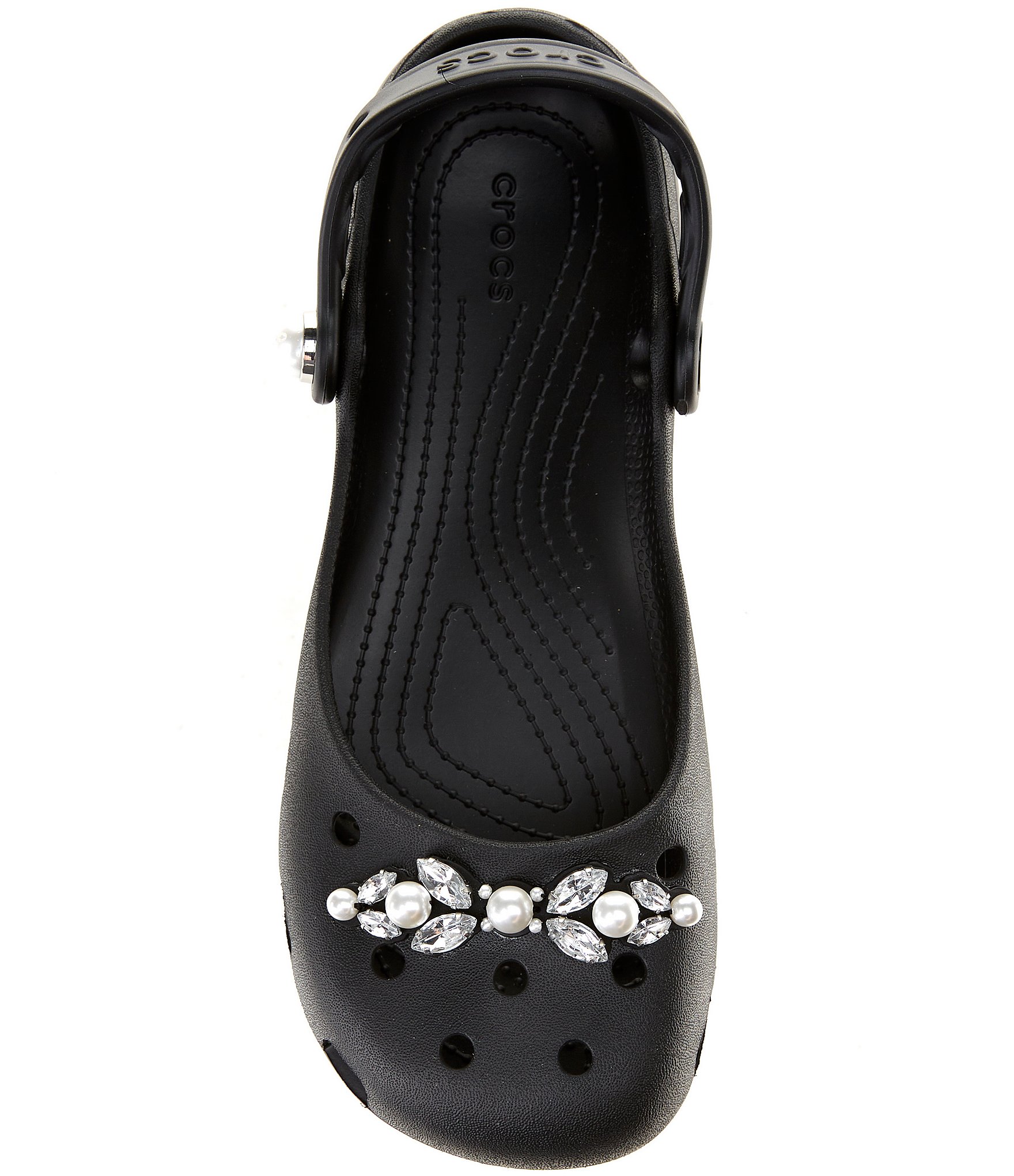 Crocs Women's Classic Pearl Embellished Ballet Clogs
