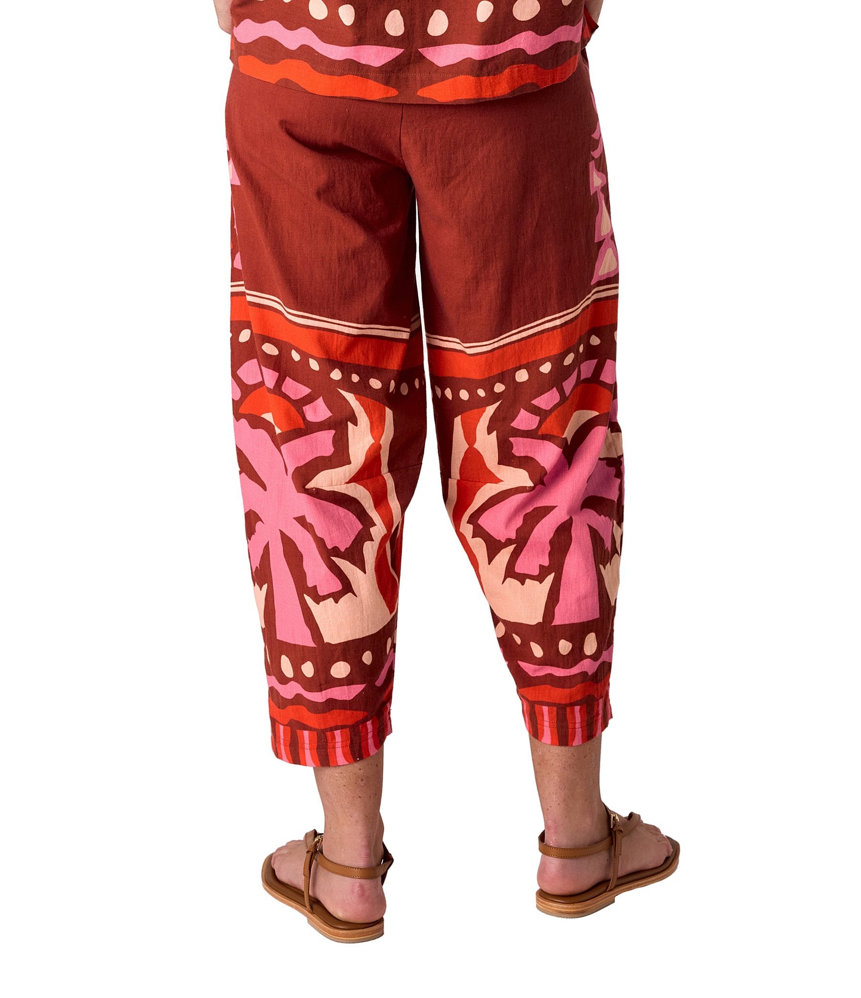 CROSBY by Mollie Burch Bernie Printed Cotton Linen Blend Coordinating Relaxed Fit Pants