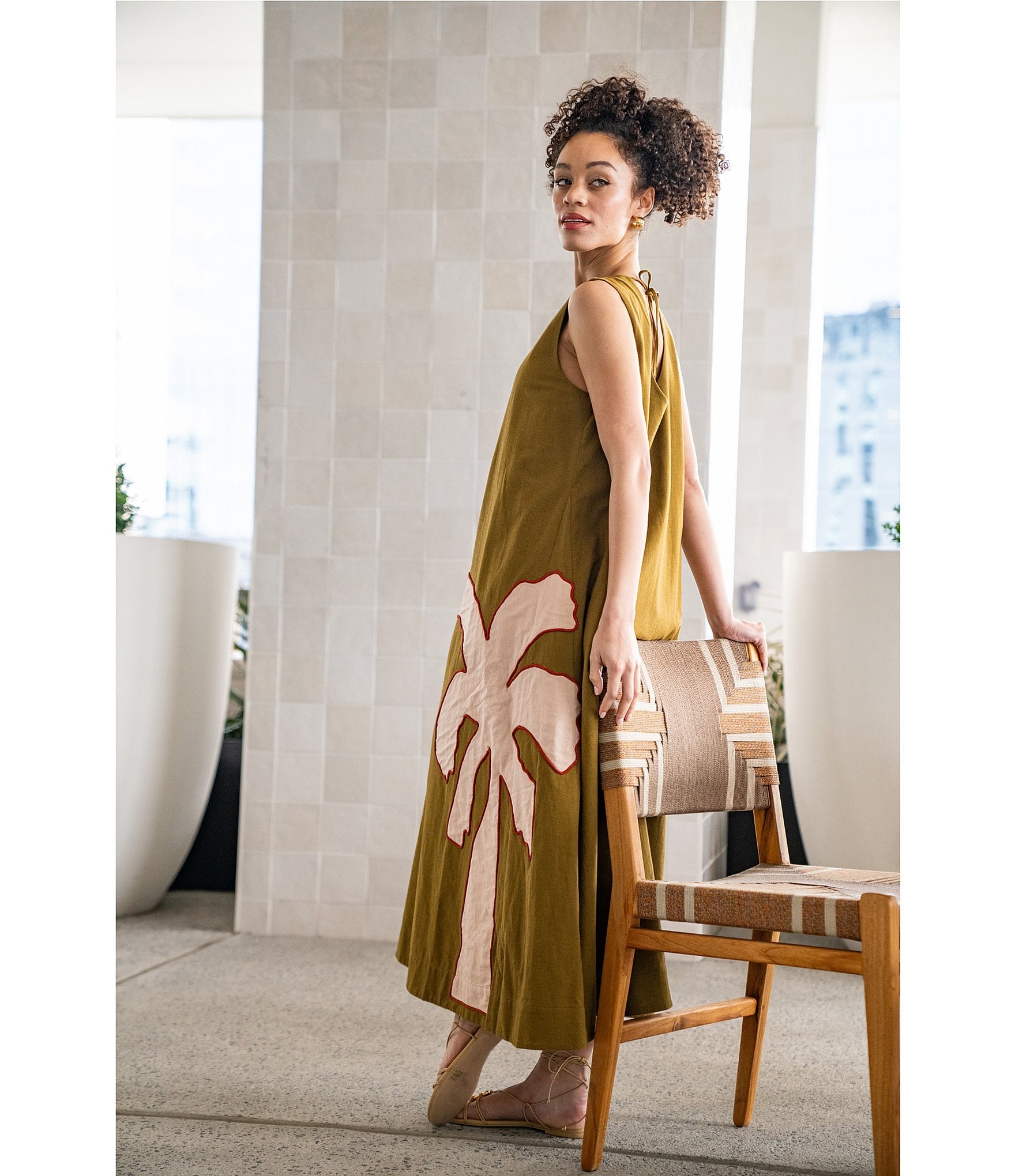 CROSBY by Mollie Burch Owens Palm Tree Shift Dress