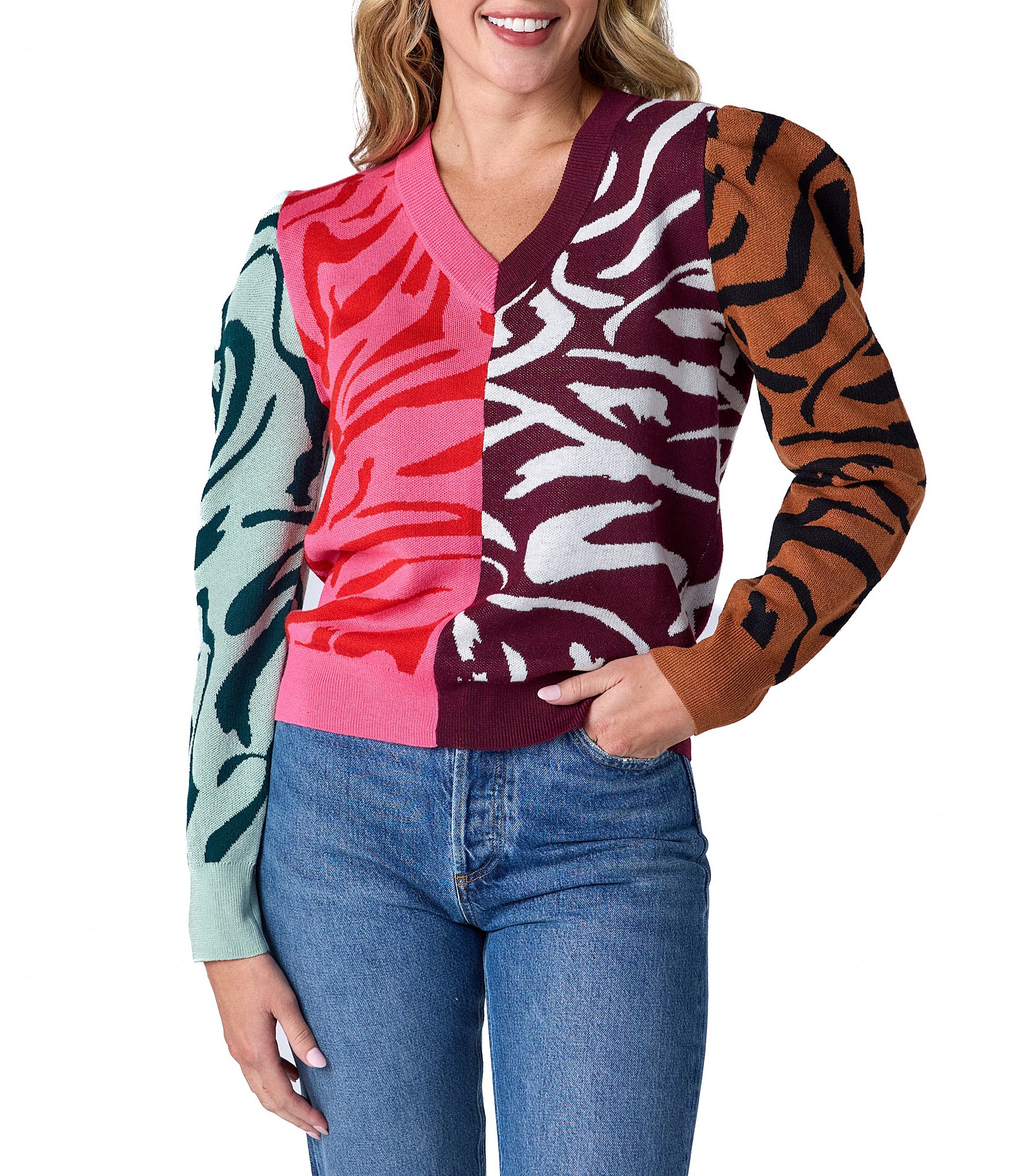 Crosby By Mollie Burch Zebra Teddie Sweater