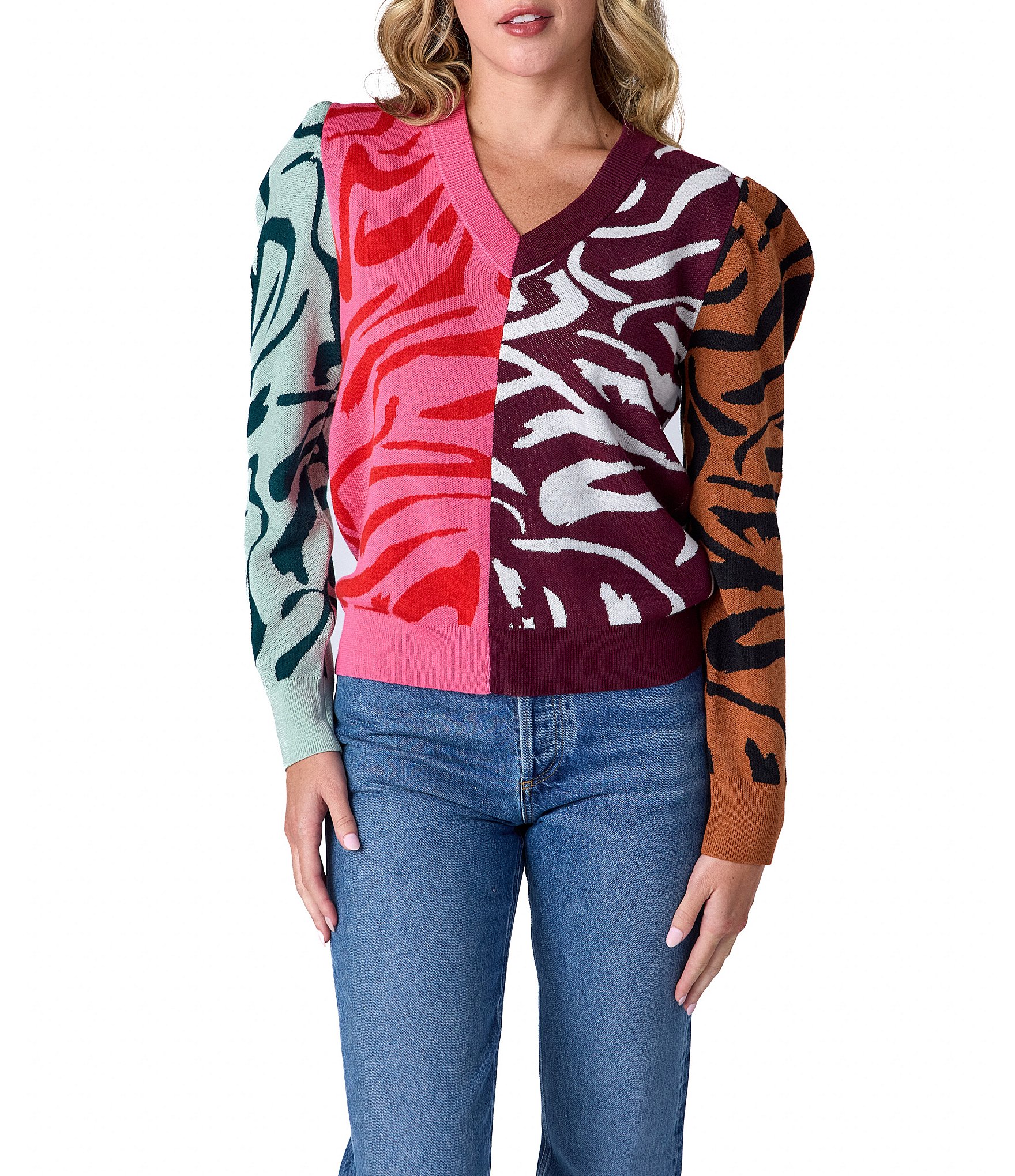 Crosby By Mollie Burch Zebra Teddie Sweater