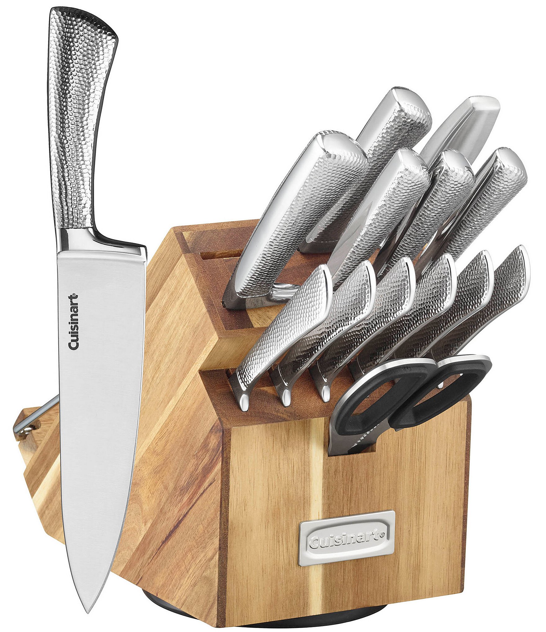 Cuisinart 15pc German Stainless Steel Hollow Handle Cutlery Block Set w/Acacia Block