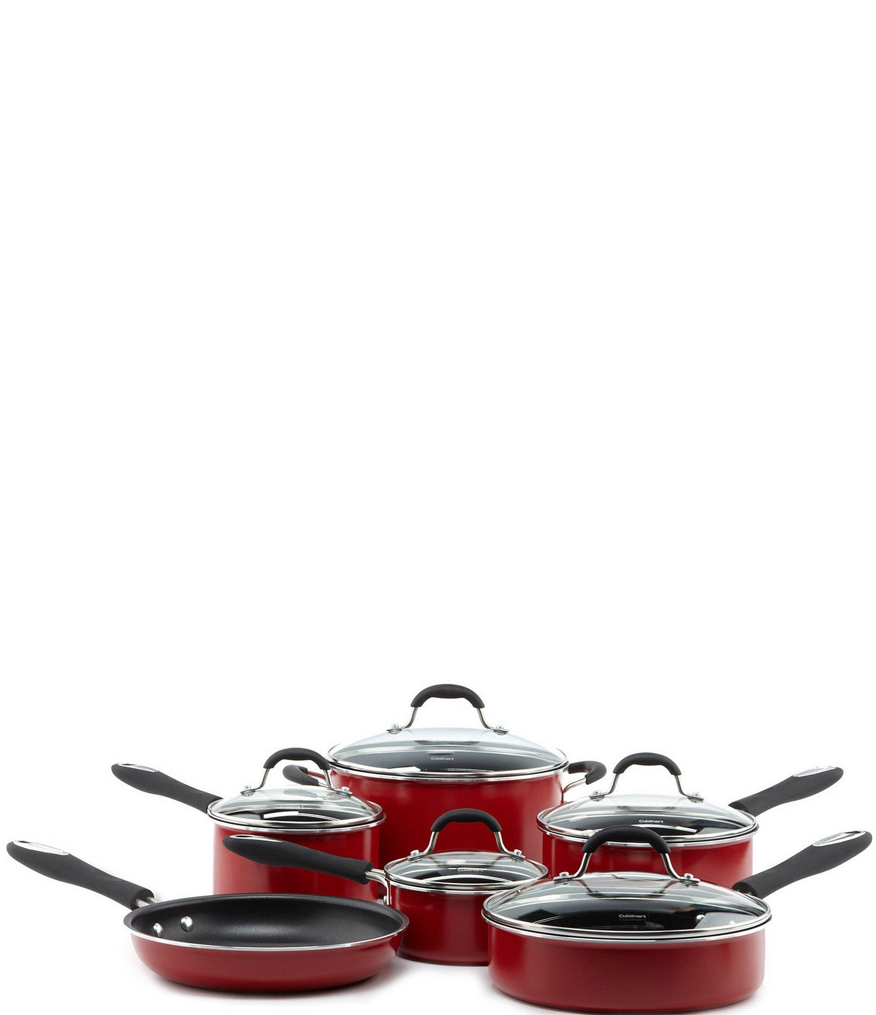 Cuisinart 11-Piece Ceramica XT Nonstick Cookware Set, Red