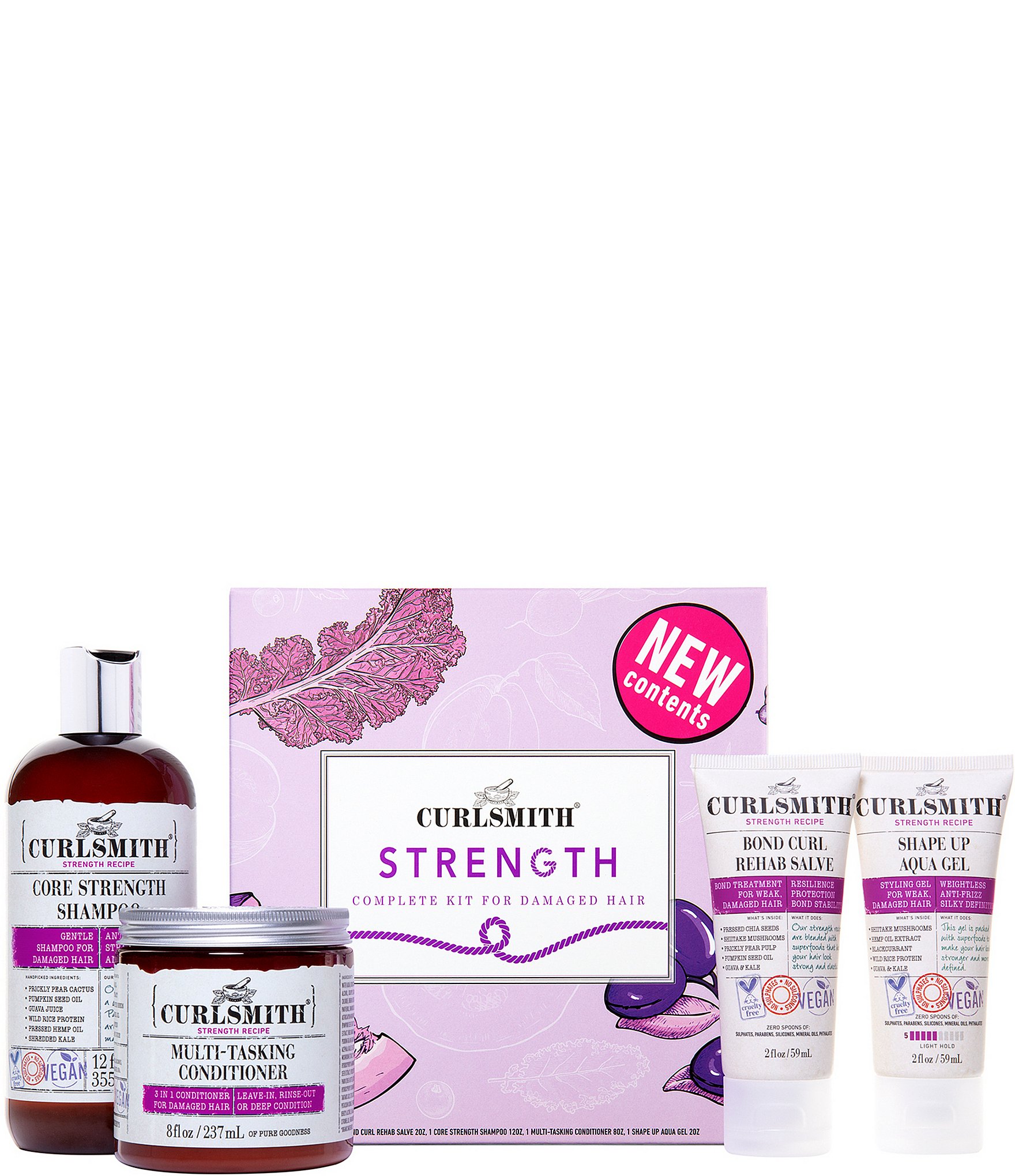 Curlsmith Strength Complete 4 Piece Kit For Damaged Curly Hair