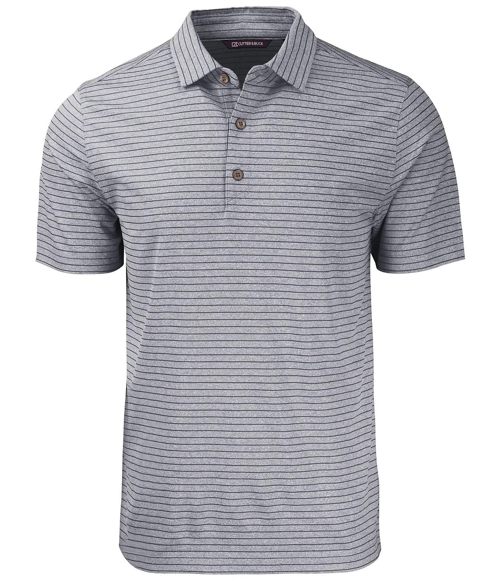 Cutter & Buck Big & Tall Performance Stretch Forge Eco Heather Stripe Short Sleeve Polo Shirt