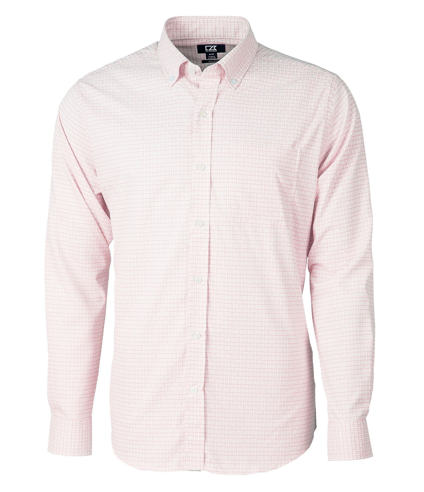 Cutter & Buck Big & Tall Versatech Tattersall Performance Stretch Long-Sleeve Woven Shirt