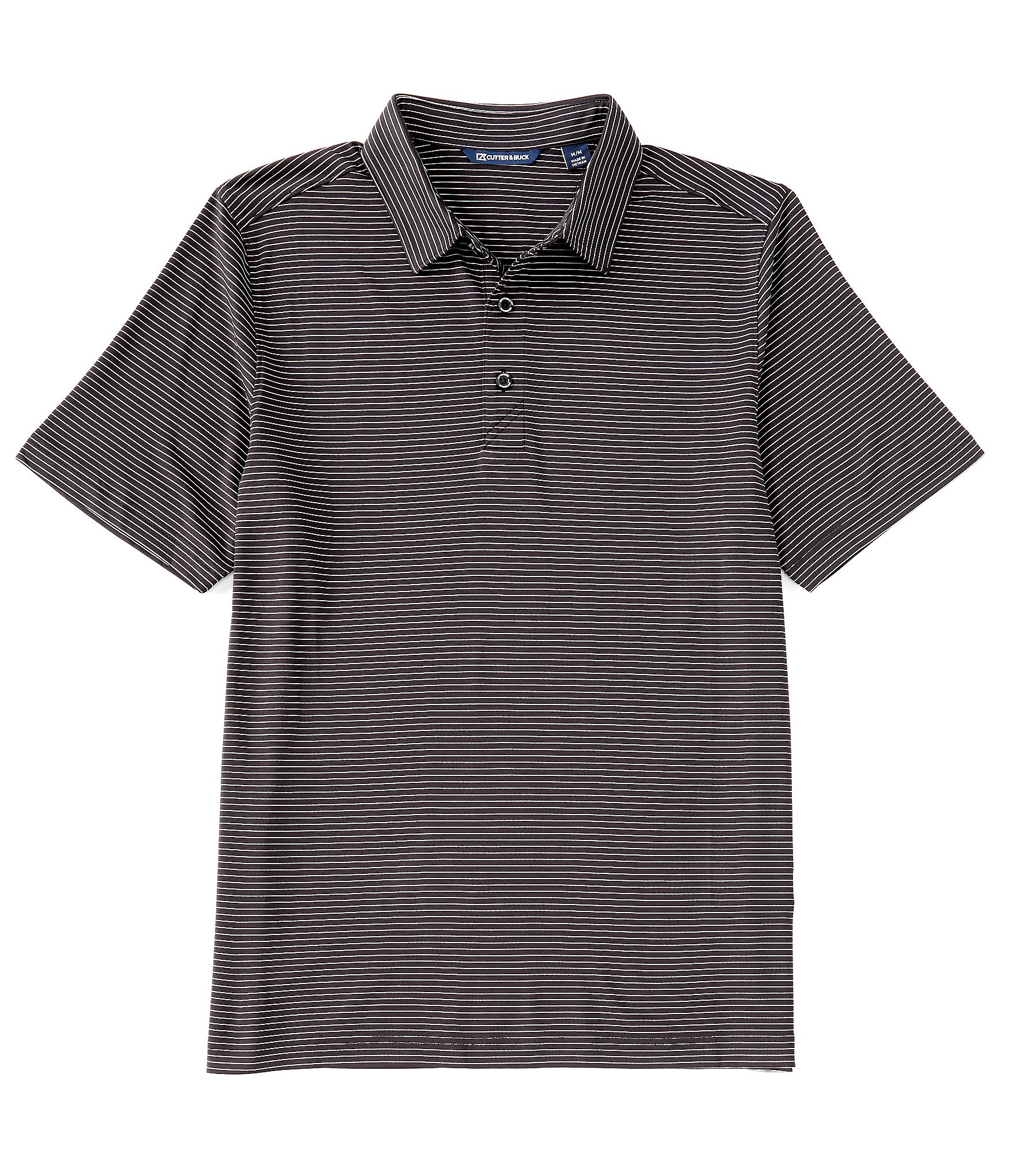 Chicago Cubs Cutter & Buck Forge Heathered Stripe Stretch Mens Polo