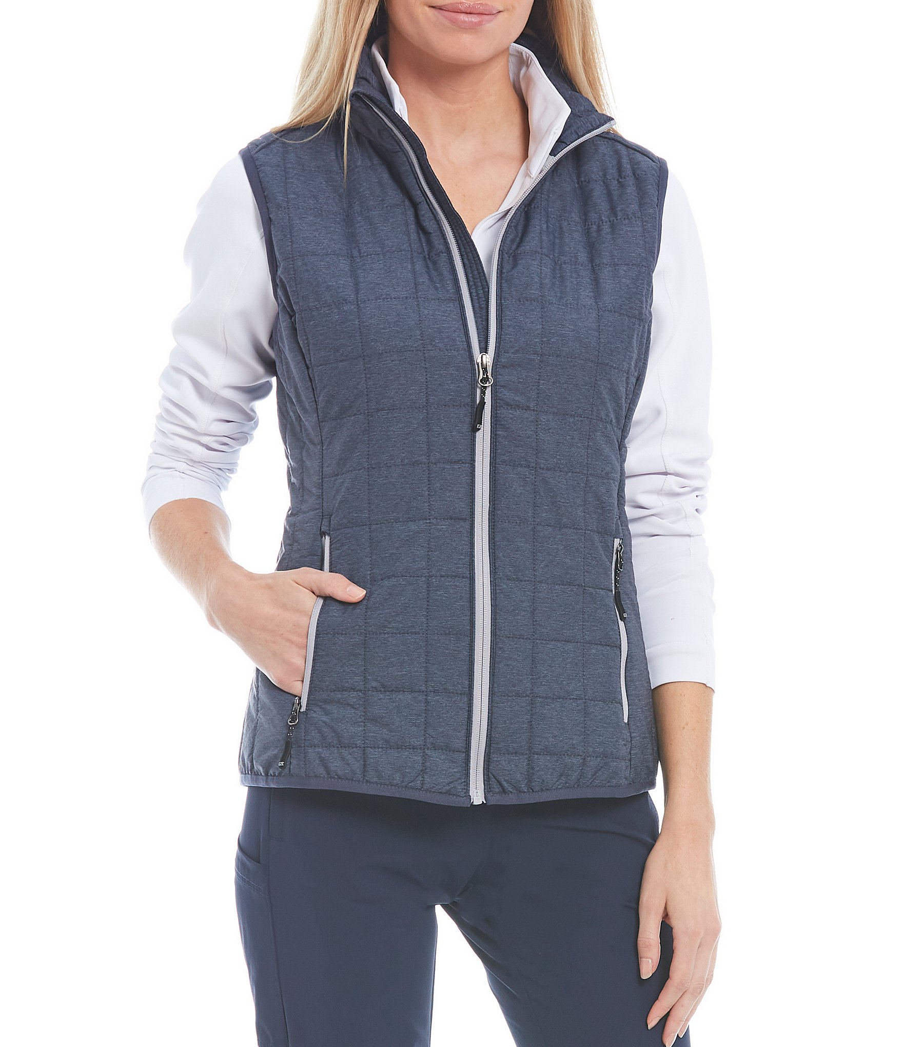 Women's Kansas City Royals Cutter & Buck Oatmeal City Connect Rainier  PrimaLoft Eco Insulated Full-Zip Puffer Vest