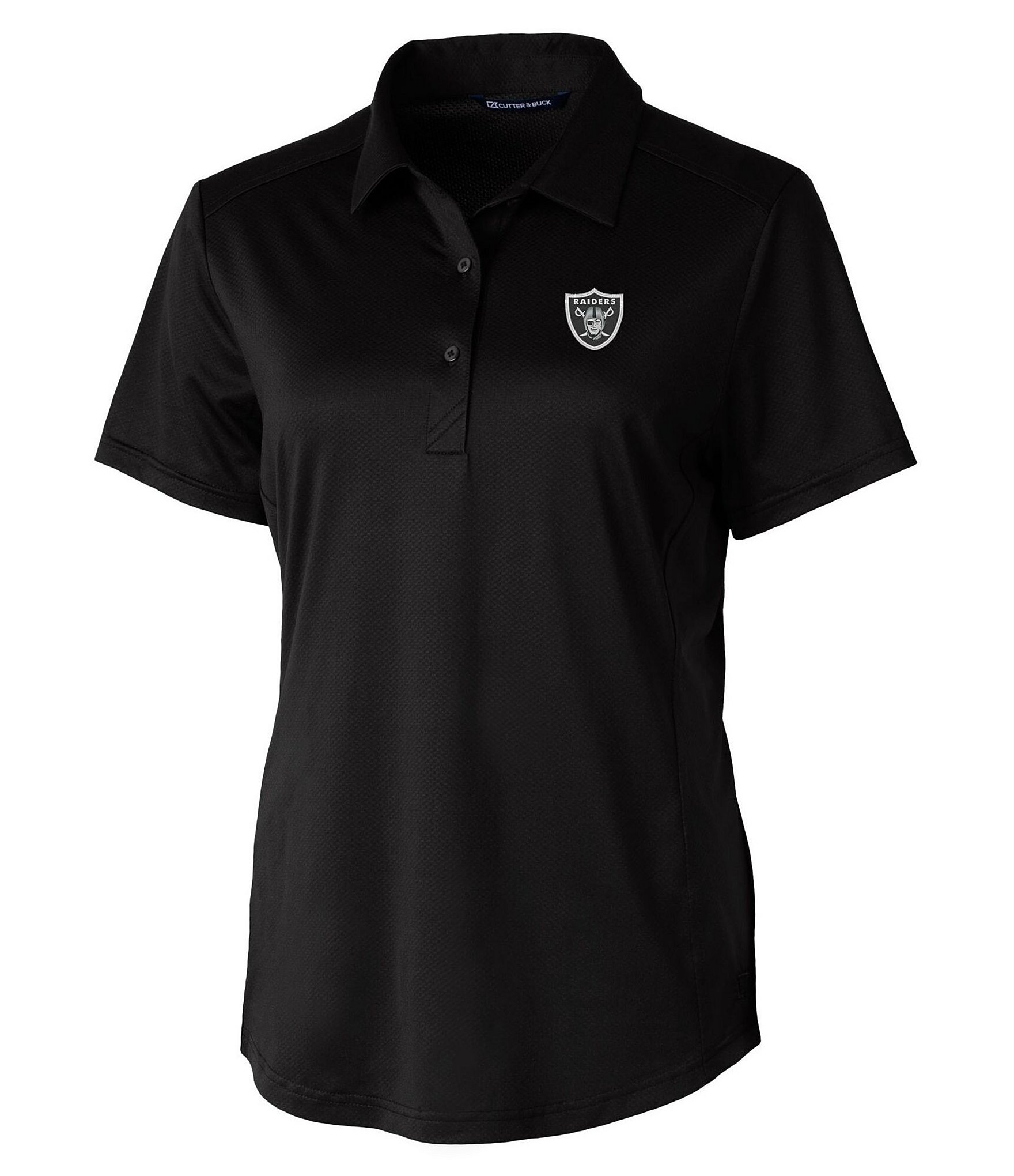 Men's Cutter & Buck White Las Vegas Raiders Prospect Textured Stretch Polo