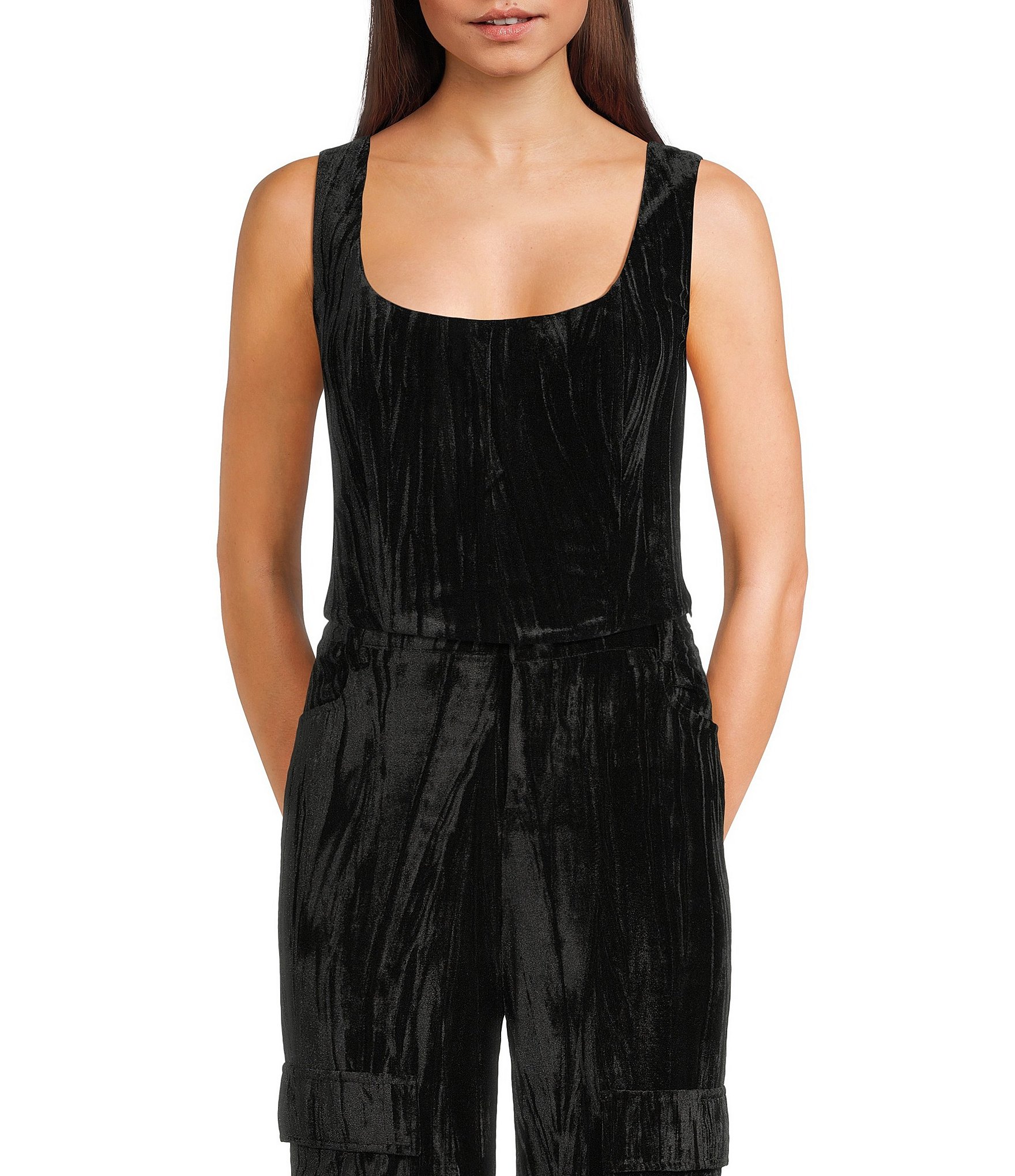 C&V Chelsea & Violet Crushed Velvet Coordinating Corset Top