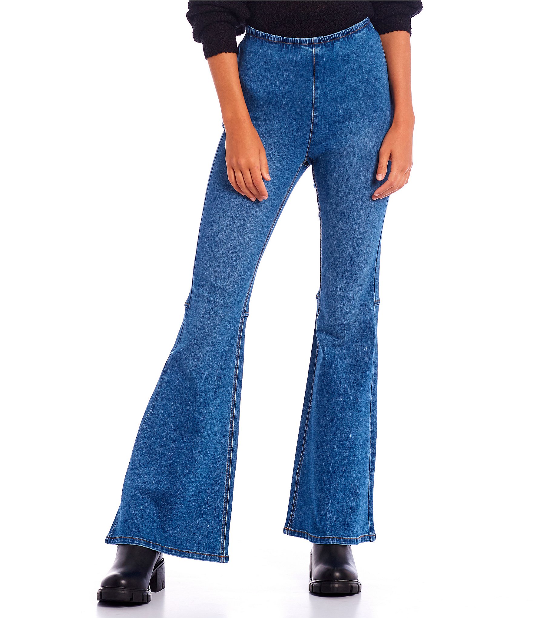 C&V Chelsea & Violet High Rise Pull-On Flare Jeans | Dillard's