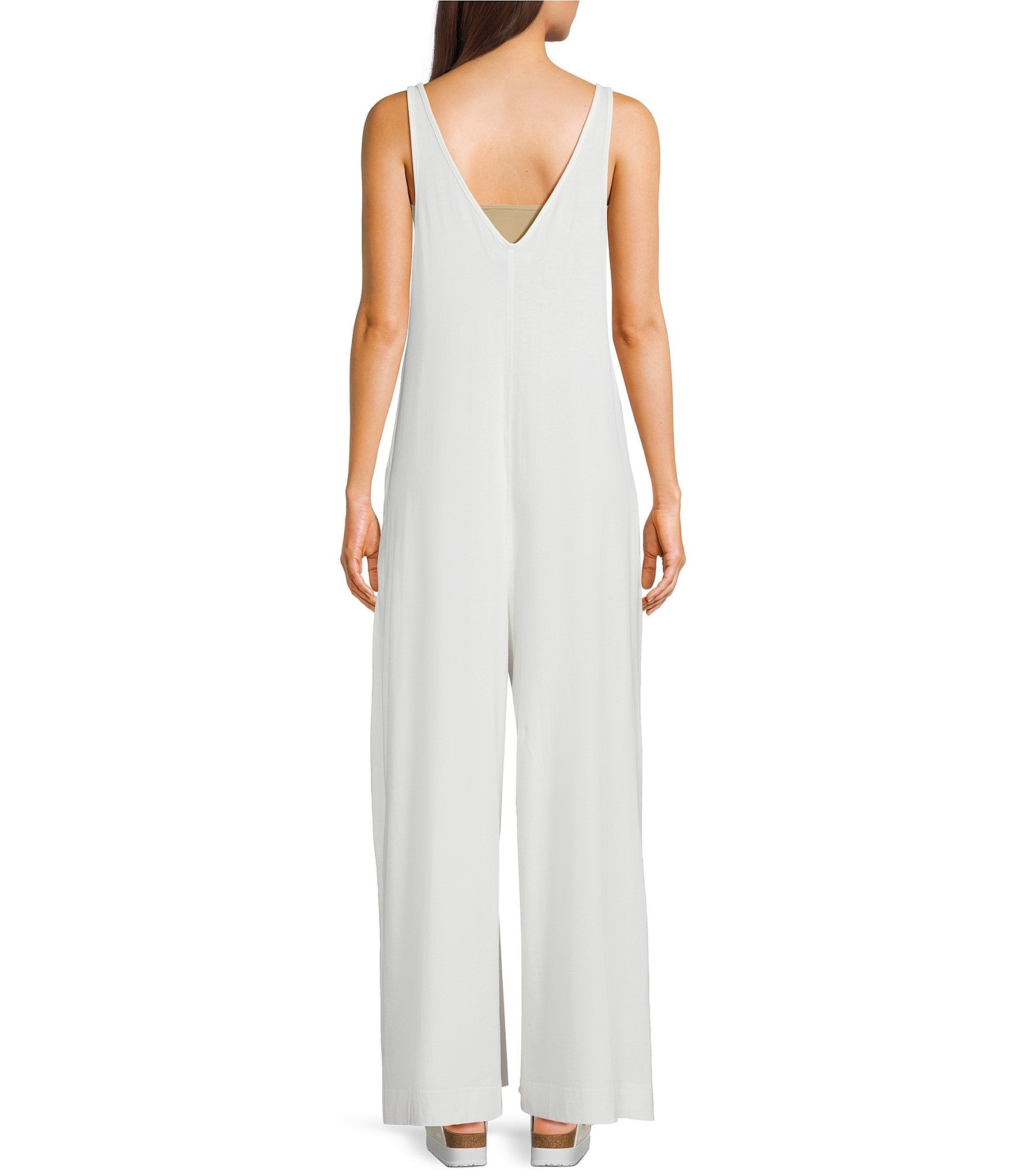 C&V Chelsea & Violet Sleeveless V-Neck Waistless Jumpsuit