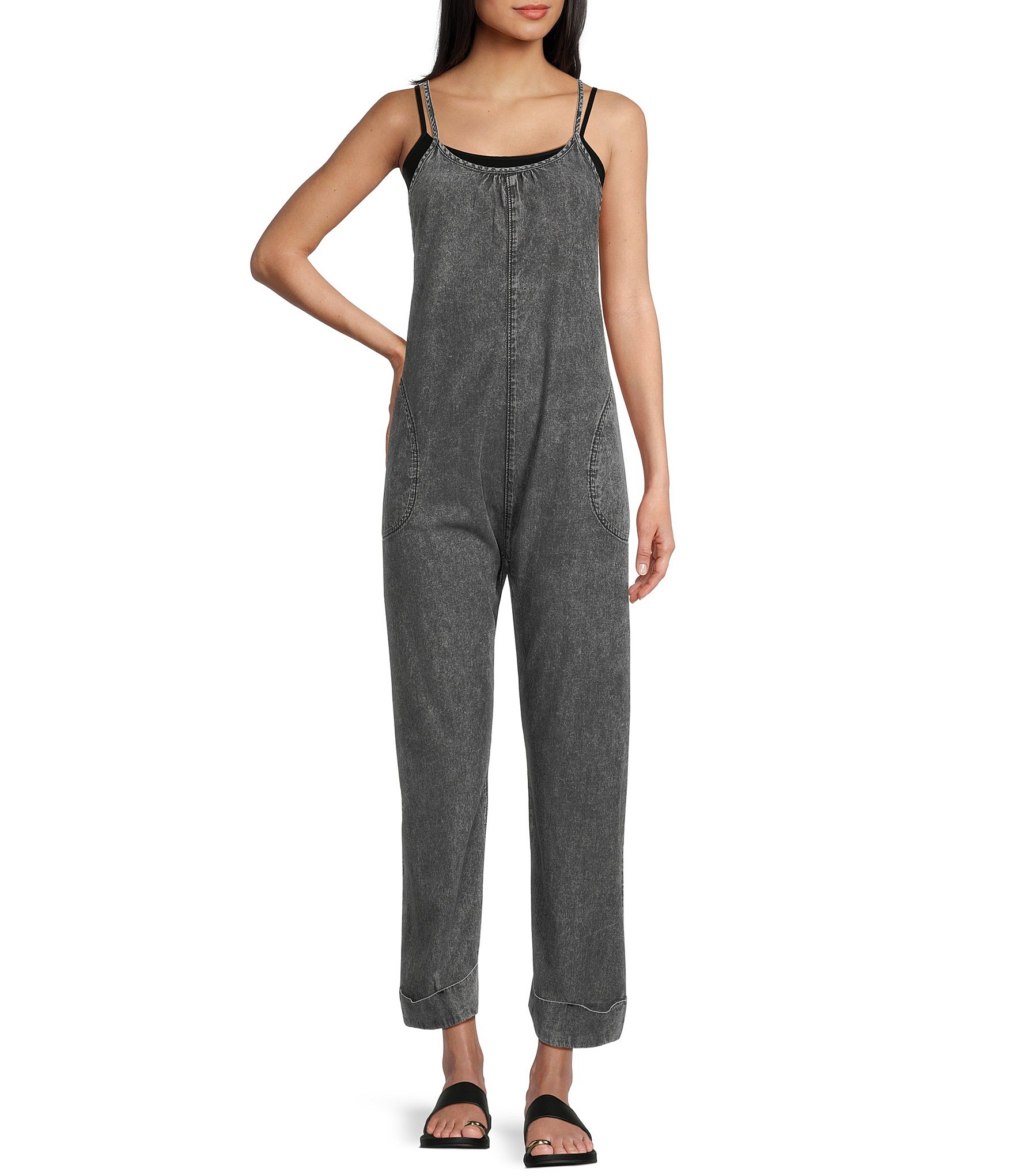 C&V Chelsea & Violet Washed Woven Jumpsuit