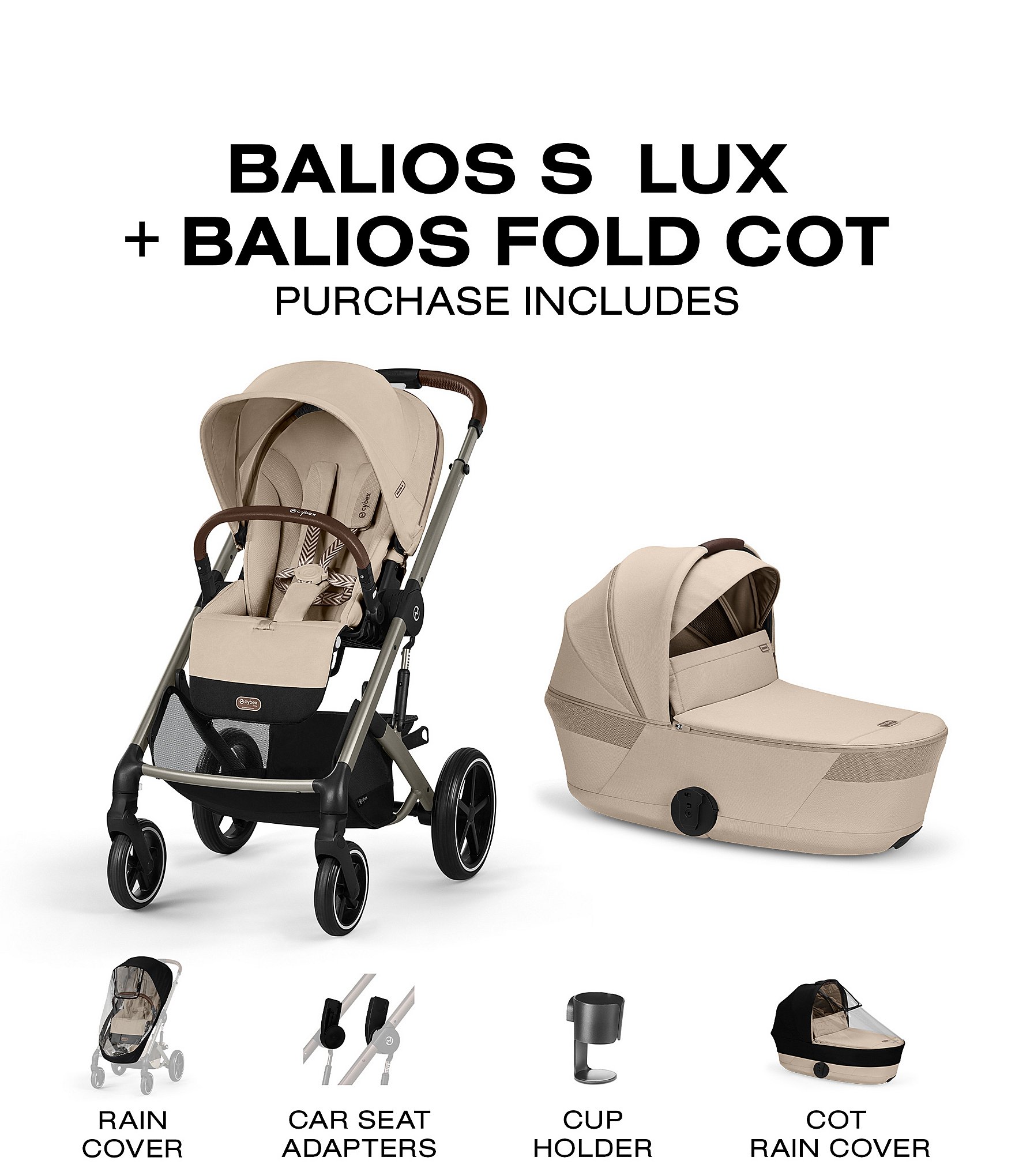 Cybex Balios S Lux Stroller + Balios Fold Cot Bundle