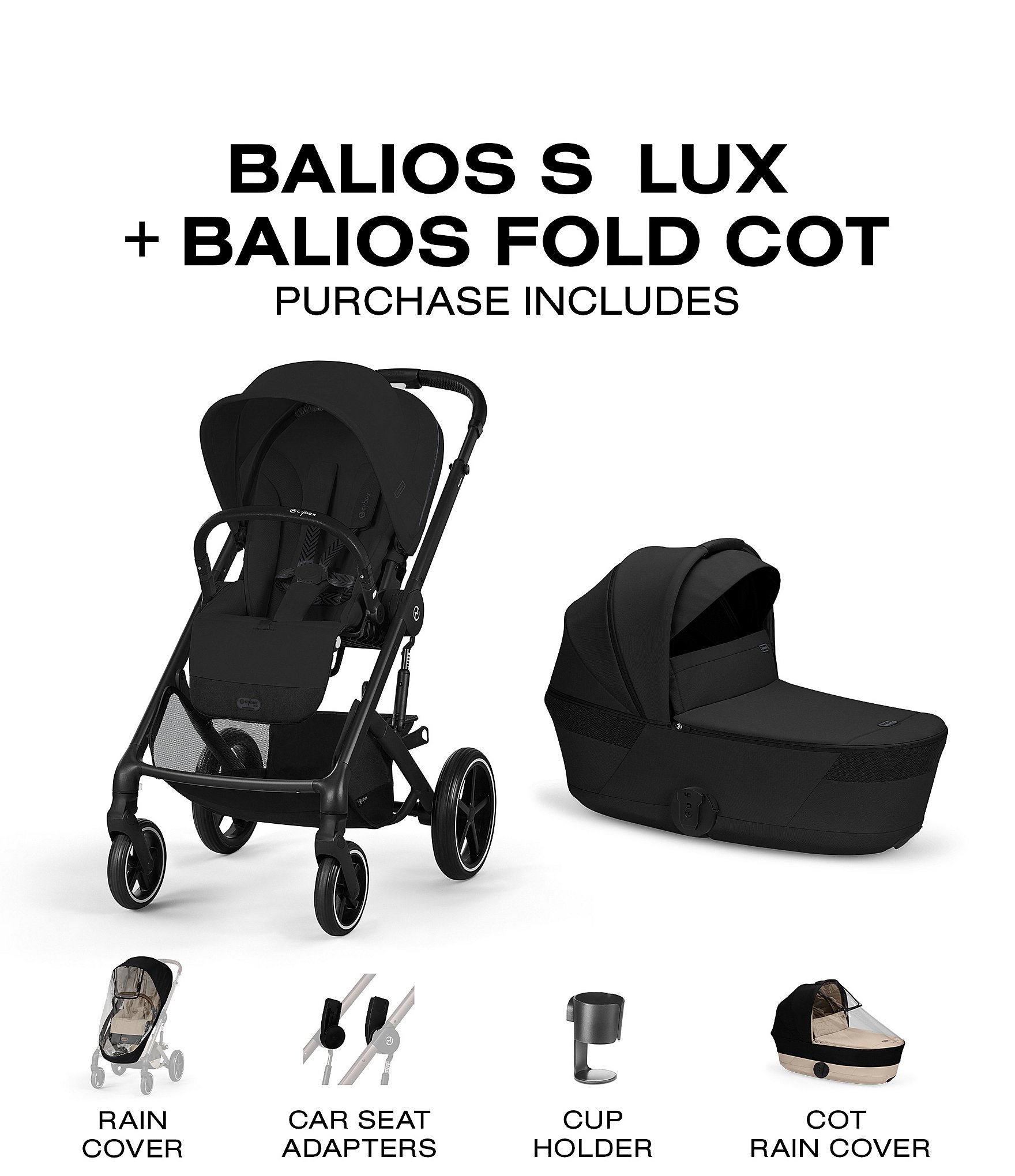 Cybex Balios S Lux Stroller + Balios Fold Cot Bundle